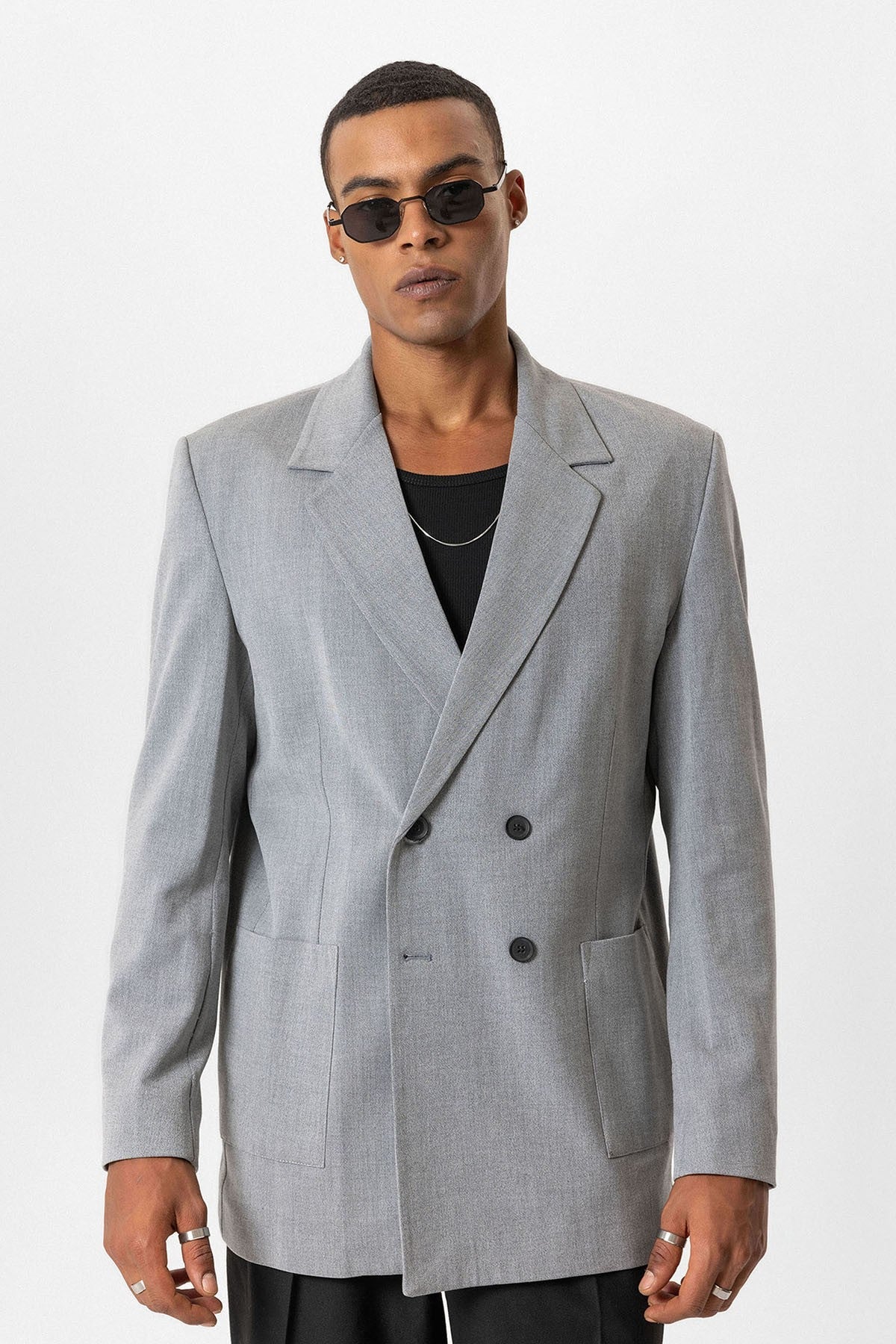 Antioch Men's Double-Breasted Blazer with Side Pockets