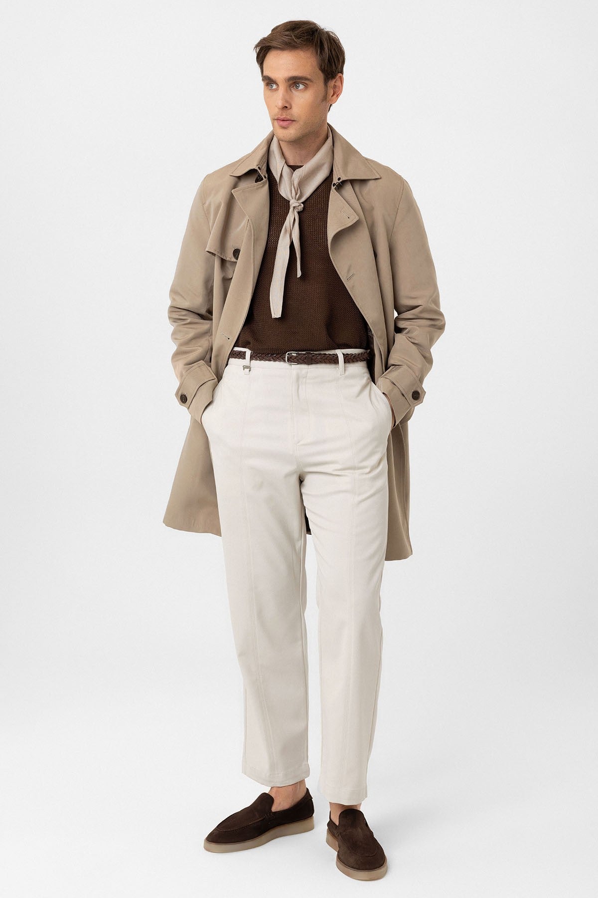 Antioch Belted Double-Breasted Trench Coat