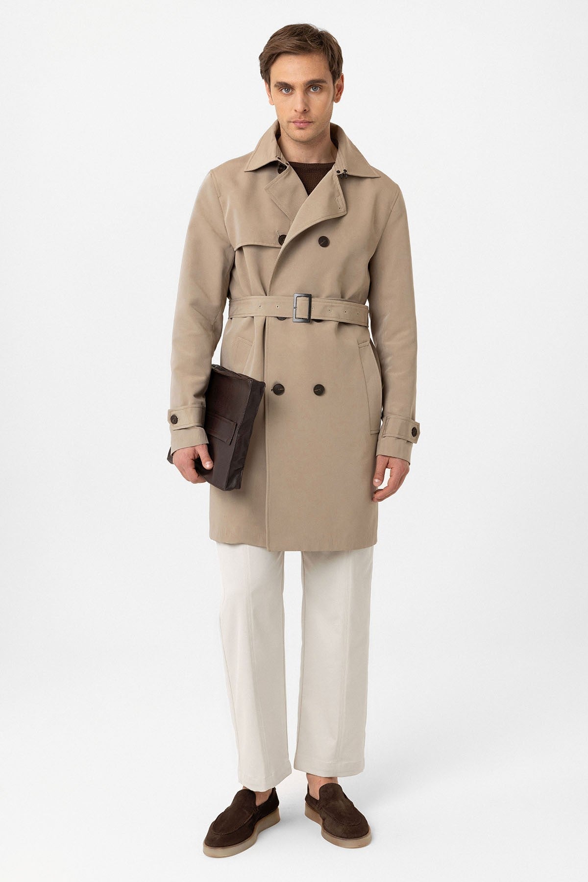 Antioch Belted Double-Breasted Trench Coat