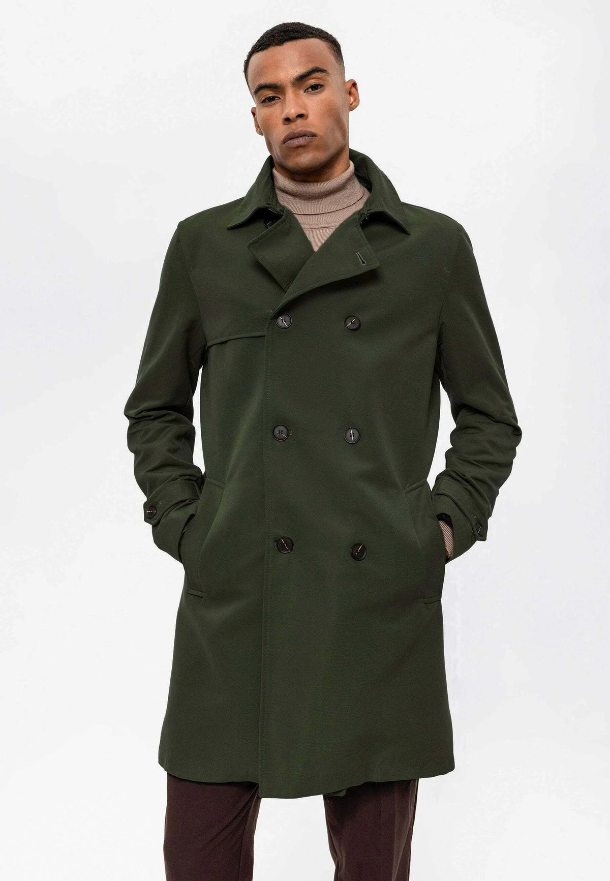 Antioch Belted Double-Breasted Trench Coat