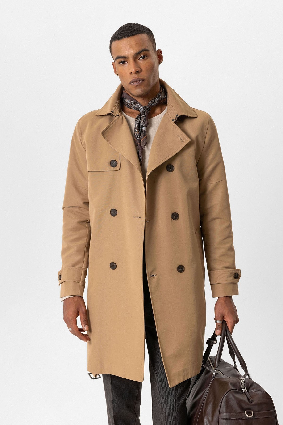 Antioch Belted Double-Breasted Trench Coat