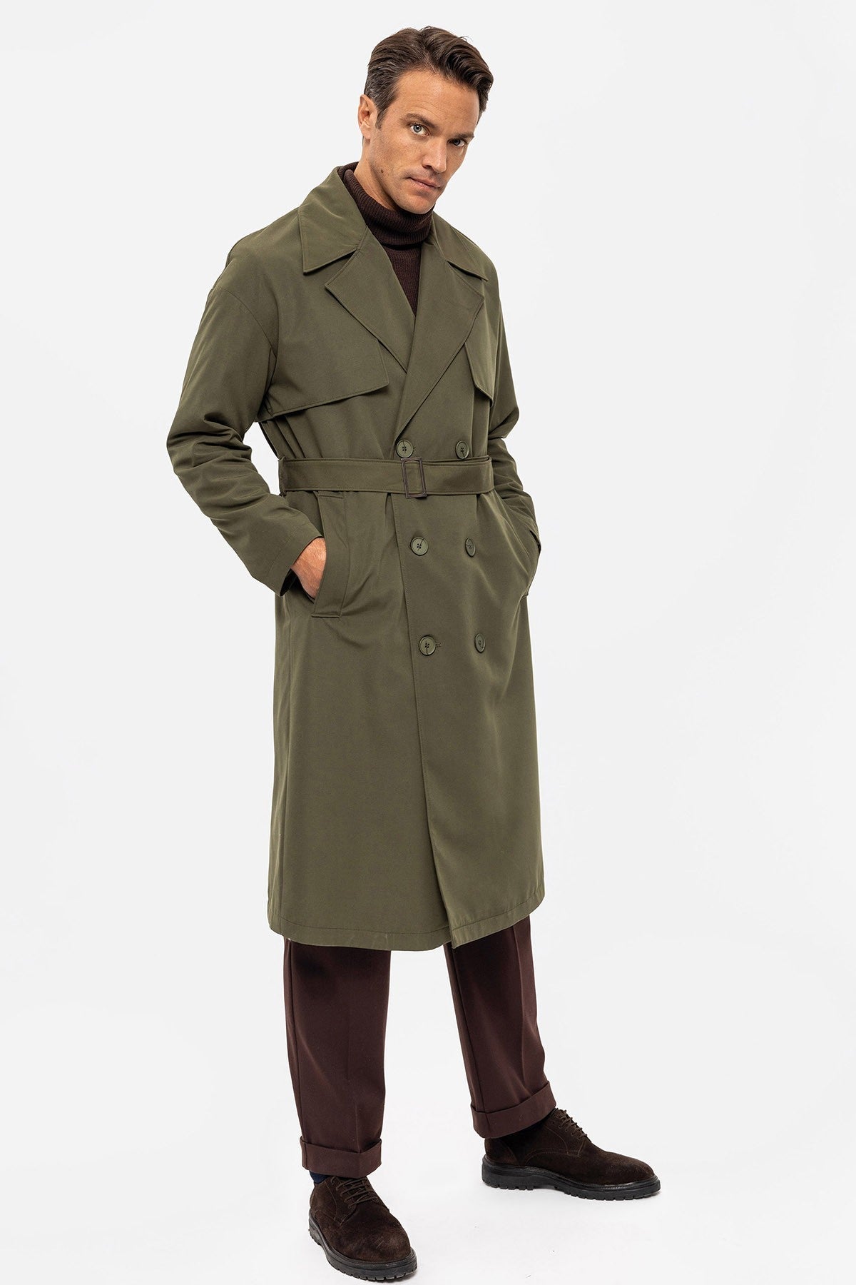 Antioch Cross-Over Belted Trench Coat