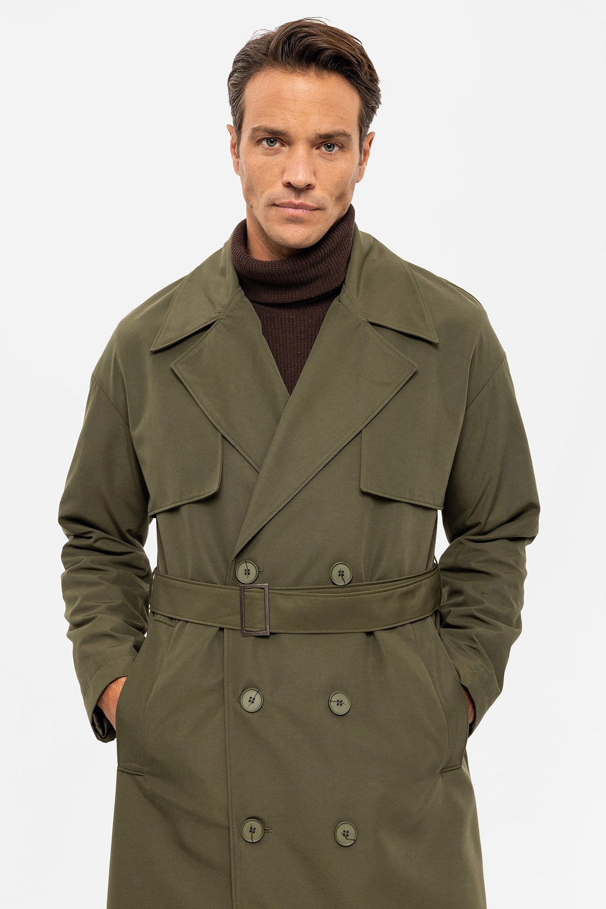 Antioch Cross-Over Belted Trench Coat