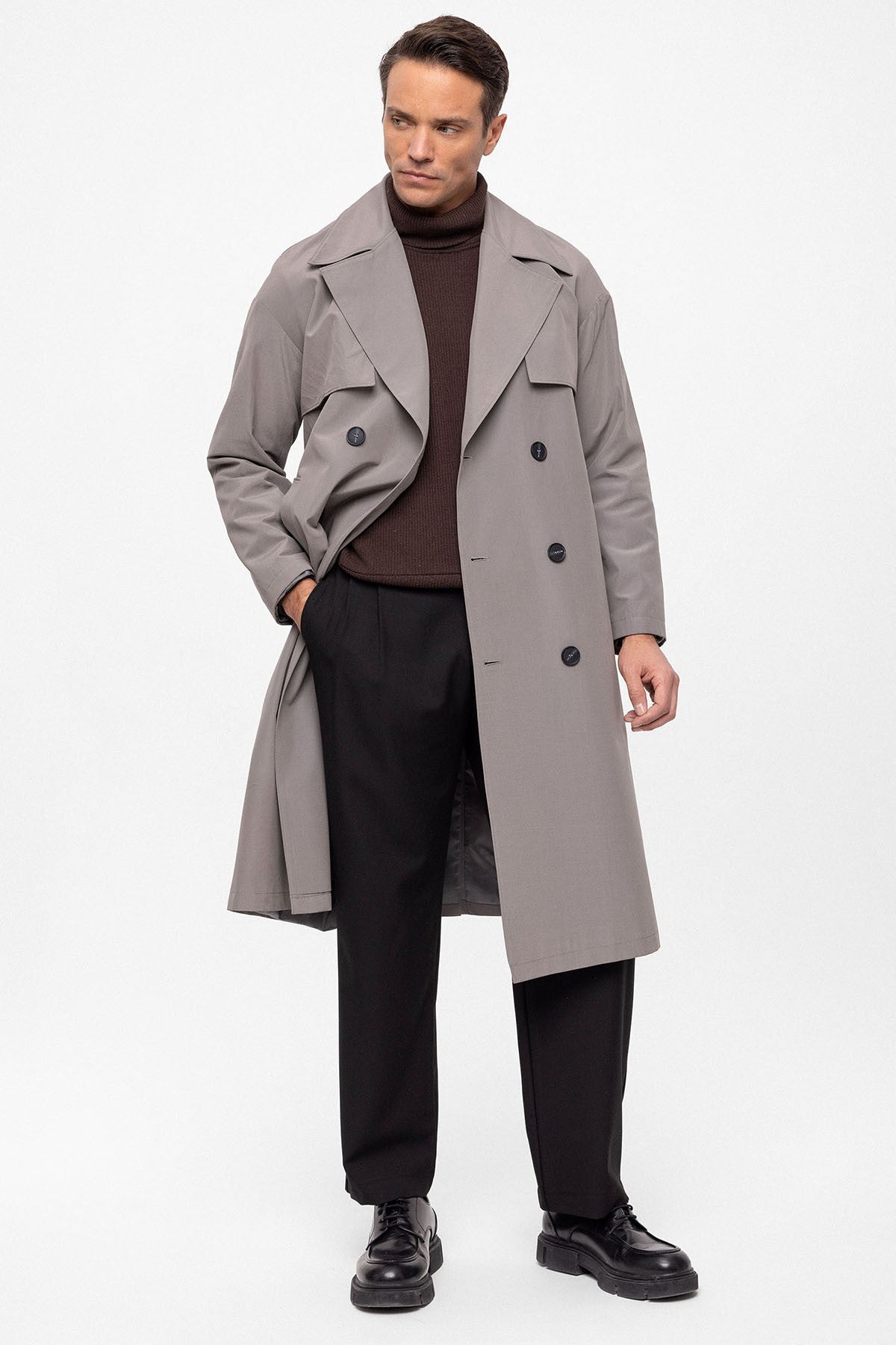 Antioch Cross-Over Belted Trench Coat