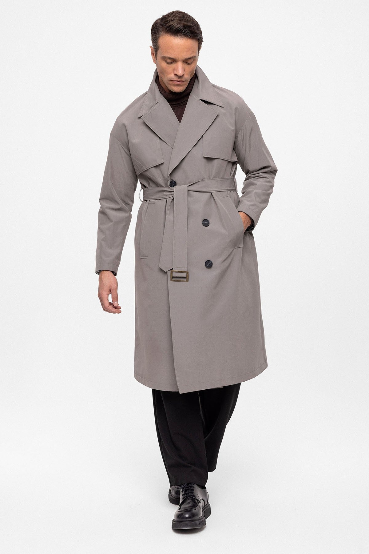 Antioch Cross-Over Belted Trench Coat