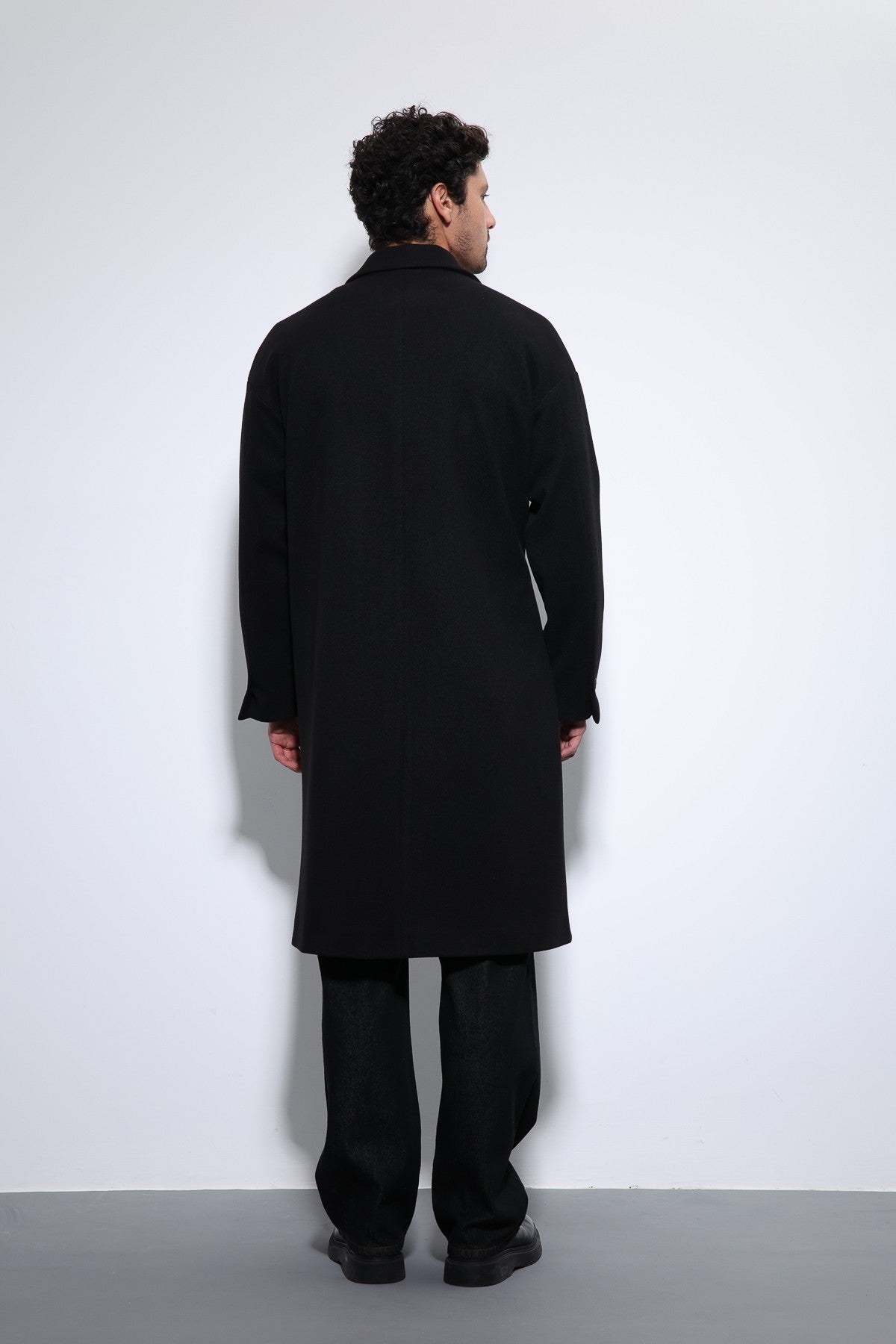 Oversized Men's Coat with a Belt
