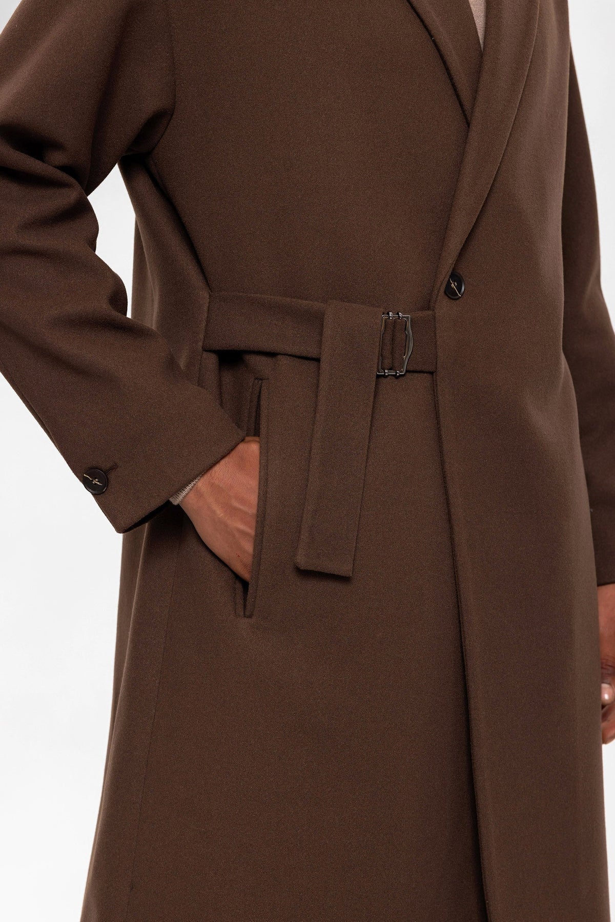 Oversized Men's Coat with a Belt