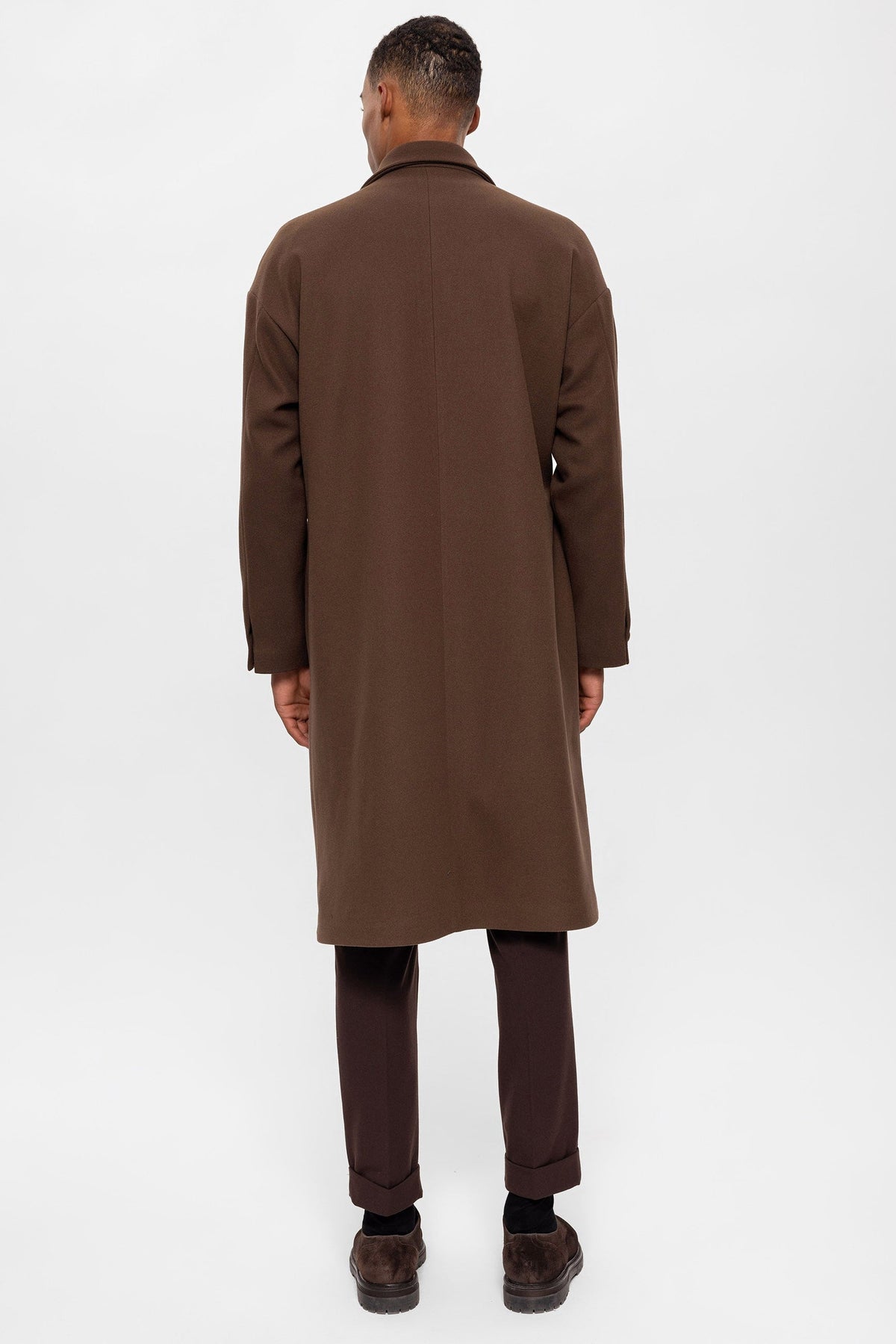 Oversized Men's Coat with a Belt