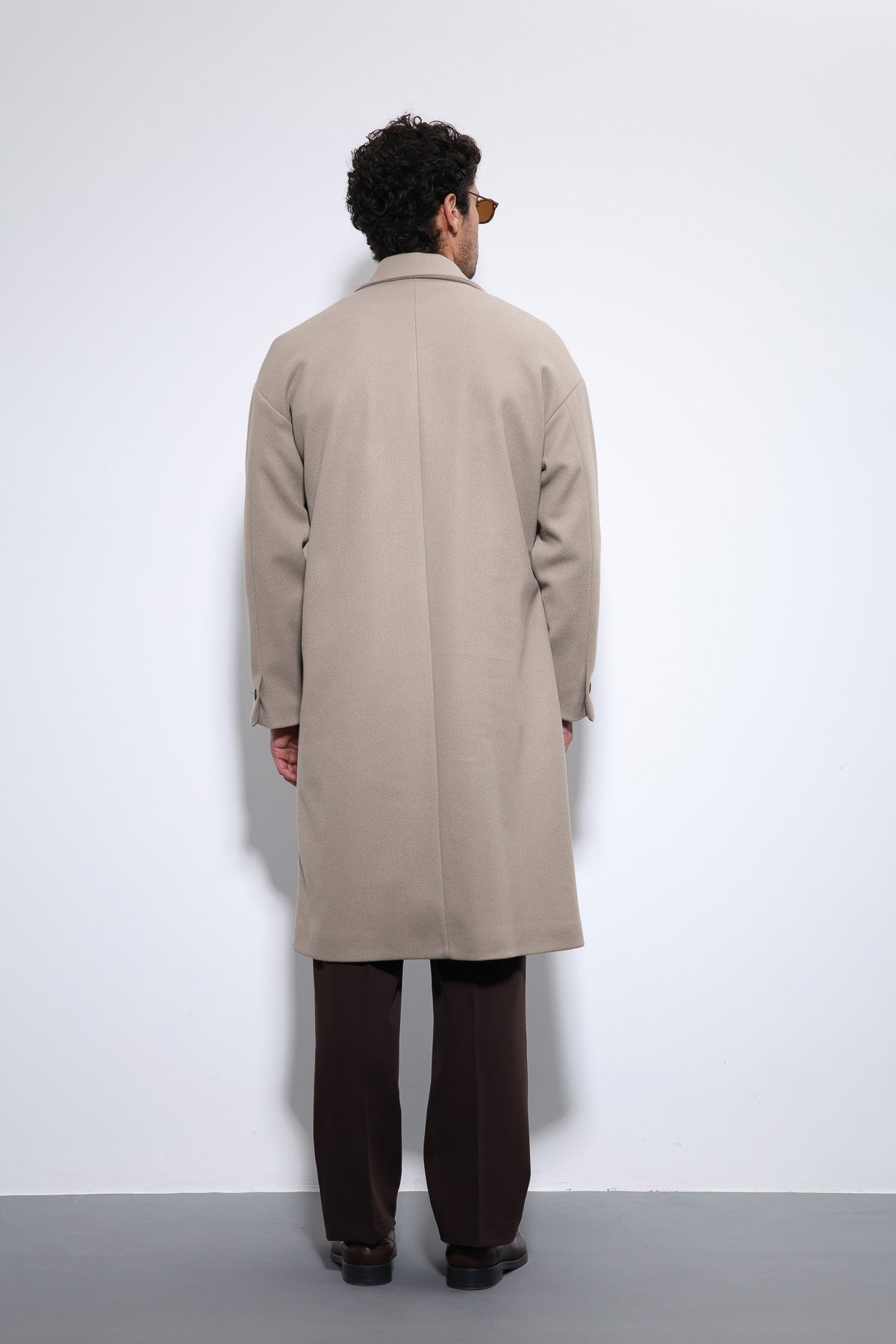 Oversized Men's Coat with a Belt