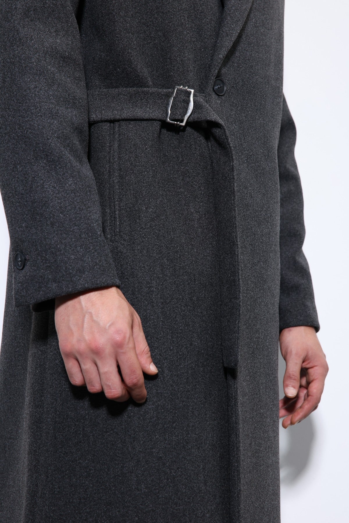 Oversized Men's Coat with a Belt
