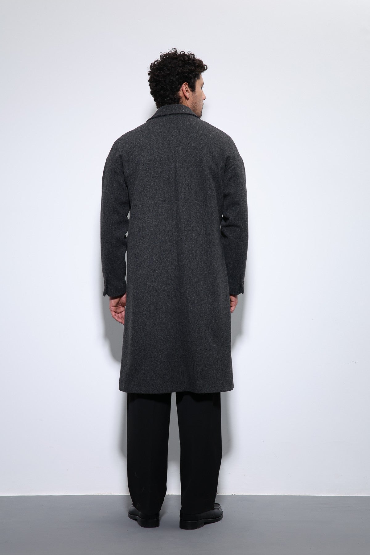 Oversized Men's Coat with a Belt