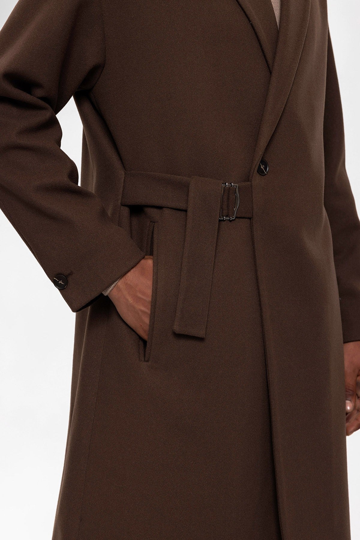 Oversized Men's Coat with a Belt