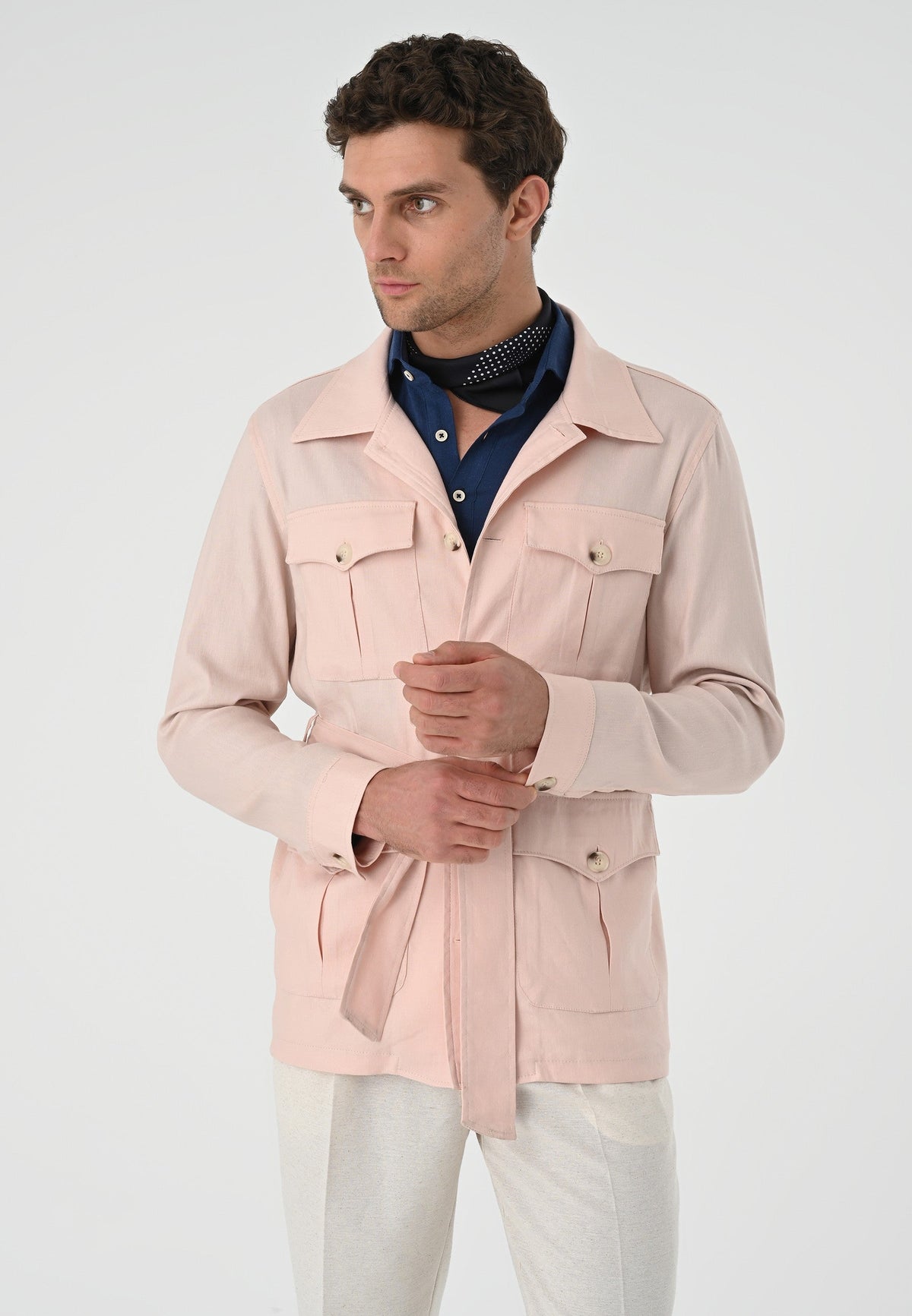 Antioch Men's Belted Seasonal Linen Coat