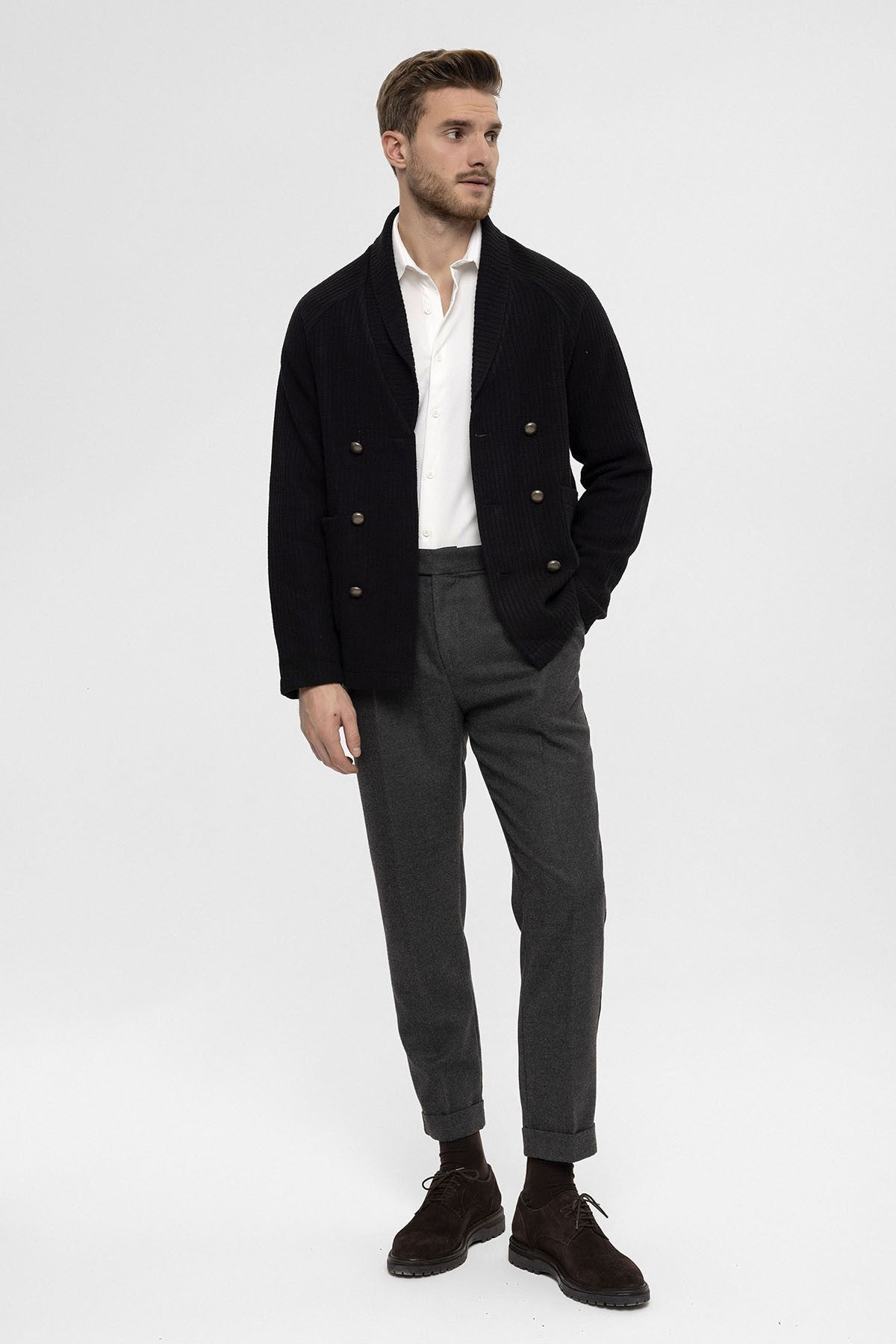 Antioch Shawl-Collar Double-Breasted Men's Cardigan