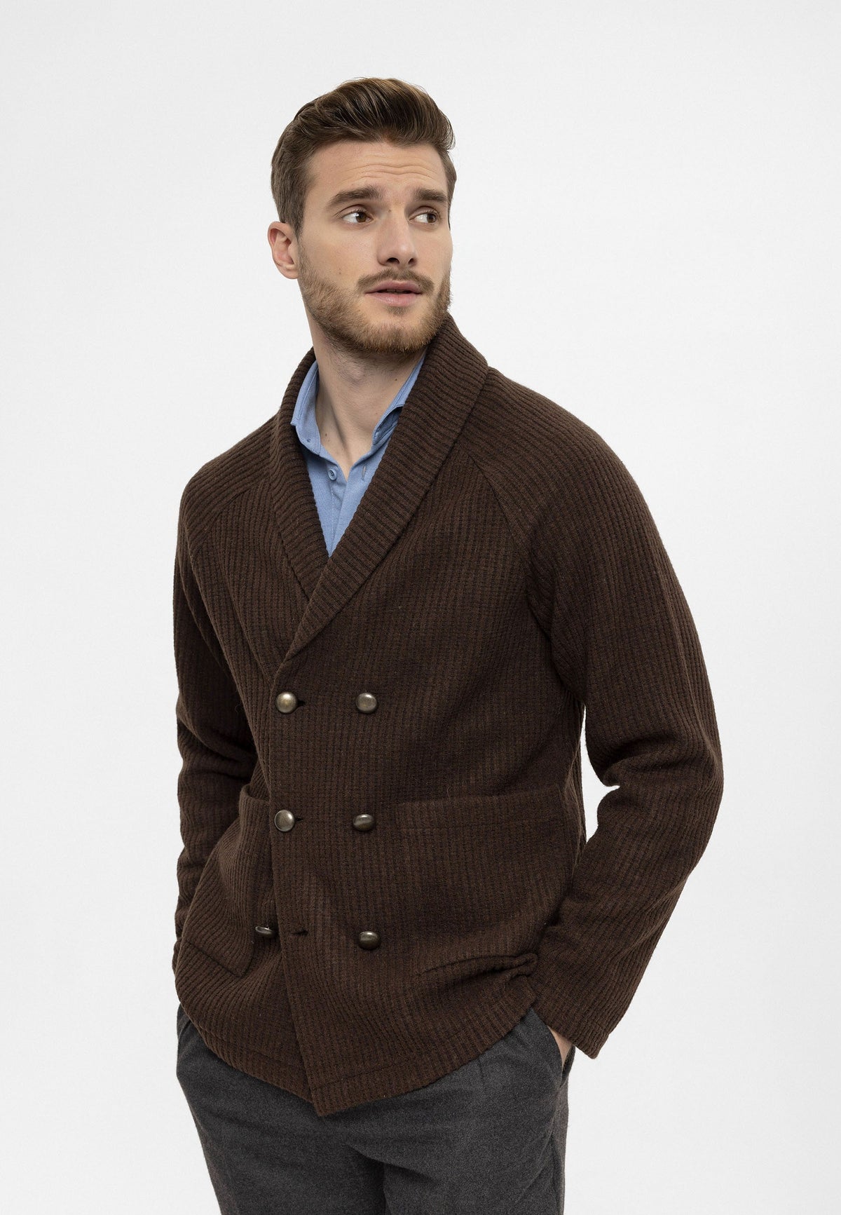Antioch Shawl-Collar Double-Breasted Men's Cardigan