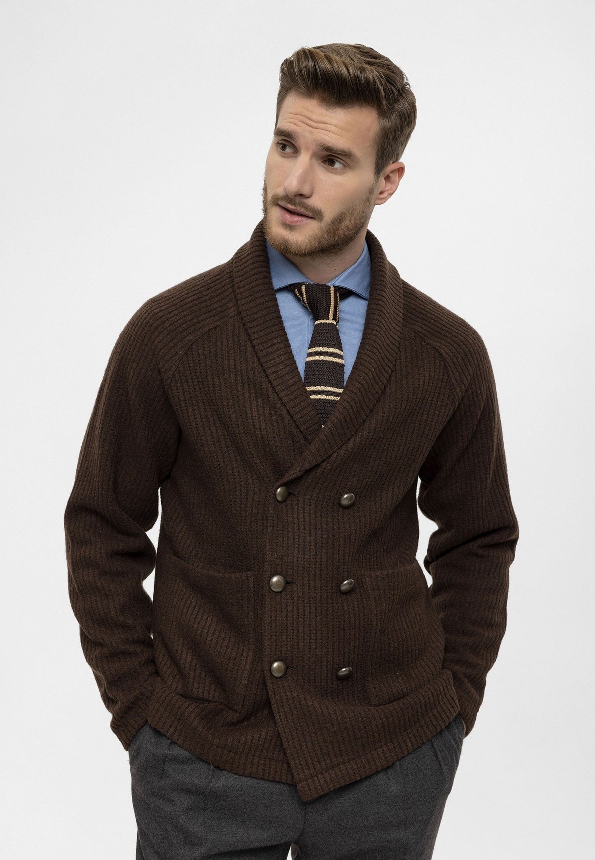 Antioch Shawl-Collar Double-Breasted Men's Cardigan
