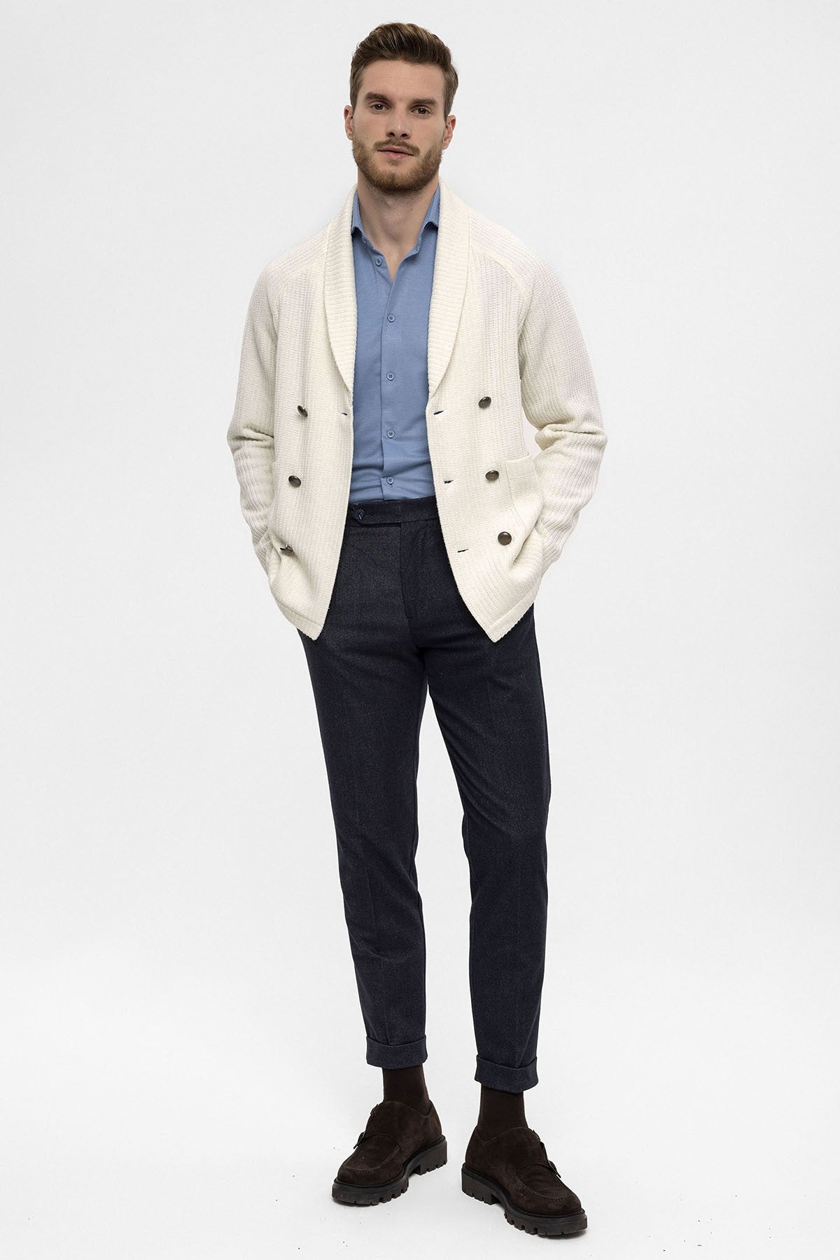Antioch Shawl-Collar Double-Breasted Men's Cardigan