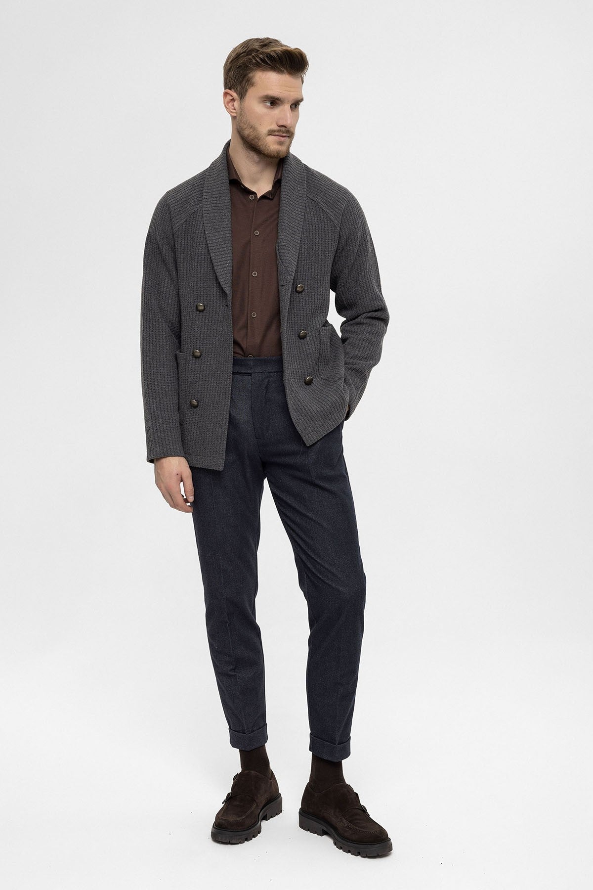 Antioch Shawl-Collar Double-Breasted Men's Cardigan