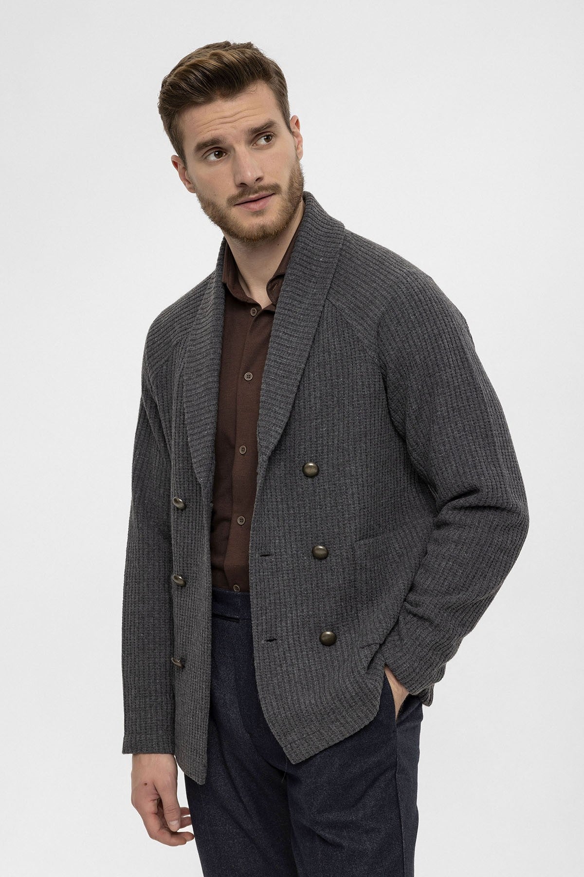 Antioch Shawl-Collar Double-Breasted Men's Cardigan