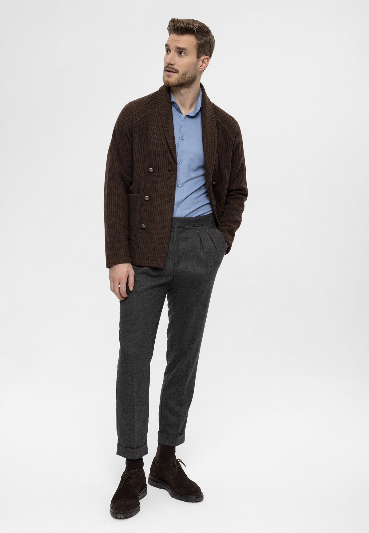 Antioch Shawl-Collar Double-Breasted Men's Cardigan