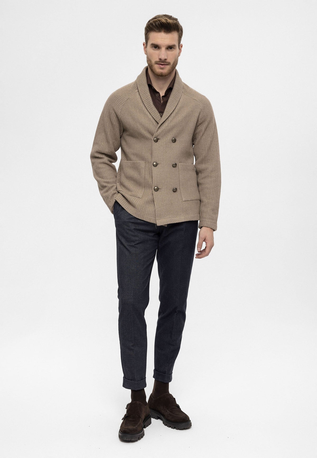 Antioch Shawl-Collar Double-Breasted Men's Cardigan