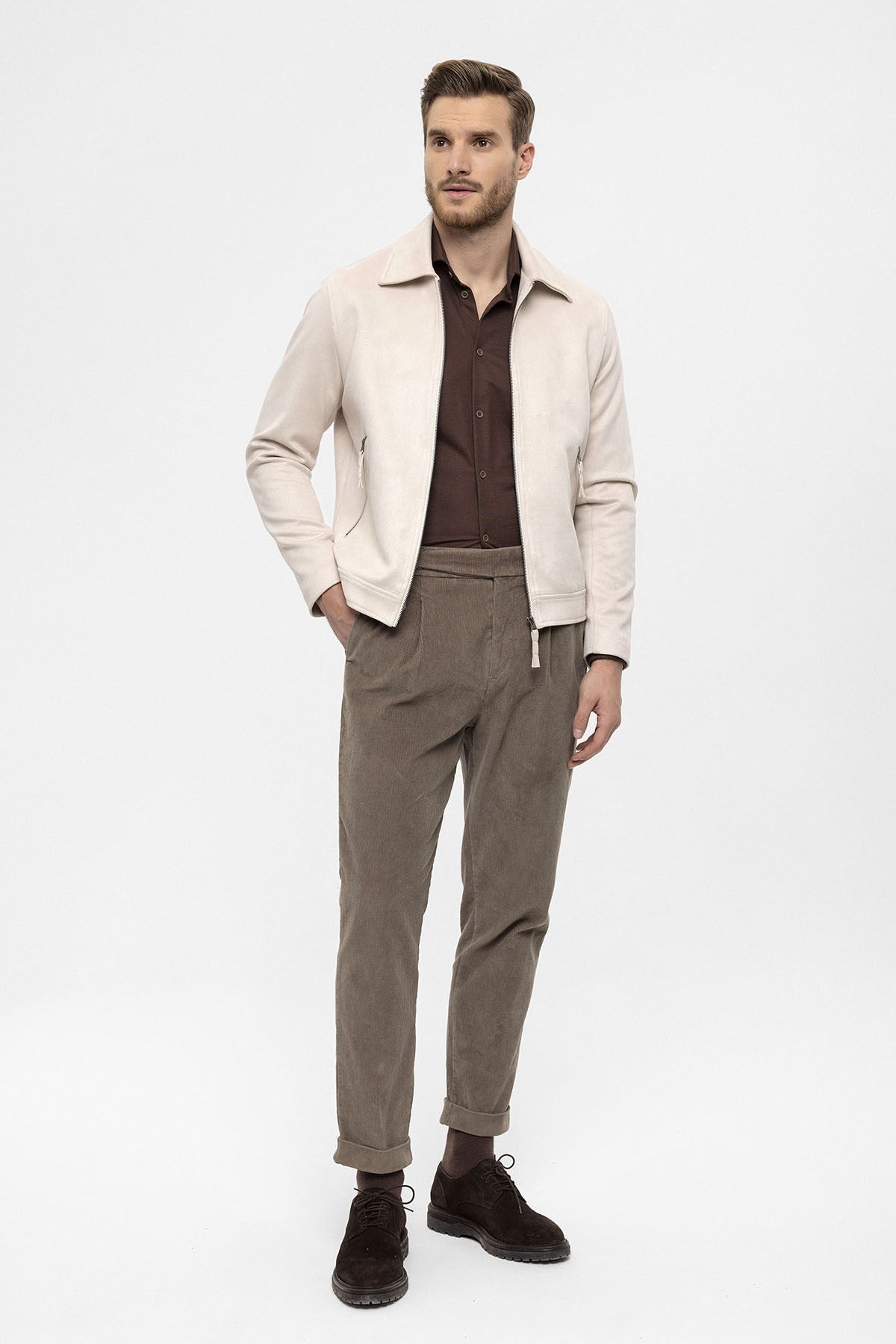 Antioch Zipper Suede Men's Jacket