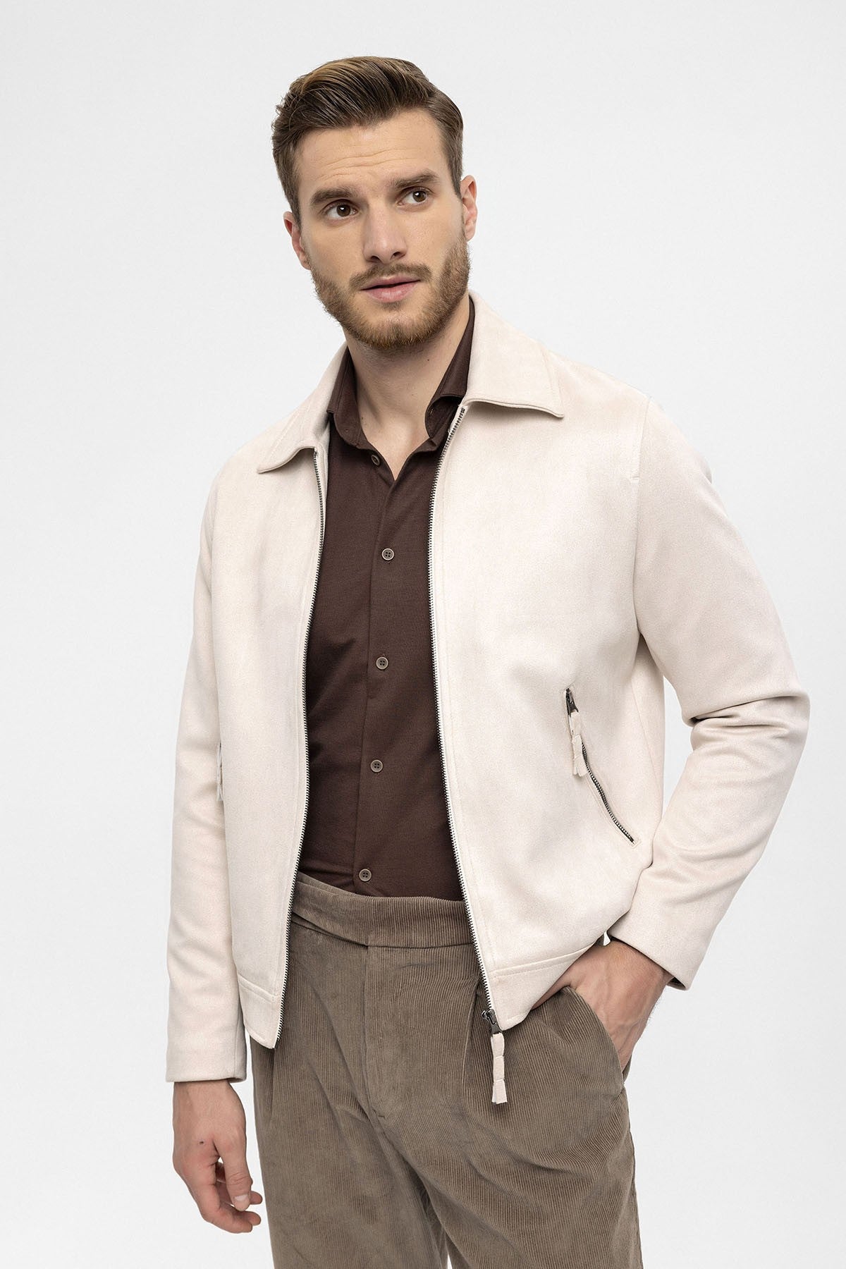 Antioch Zipper Suede Men's Jacket