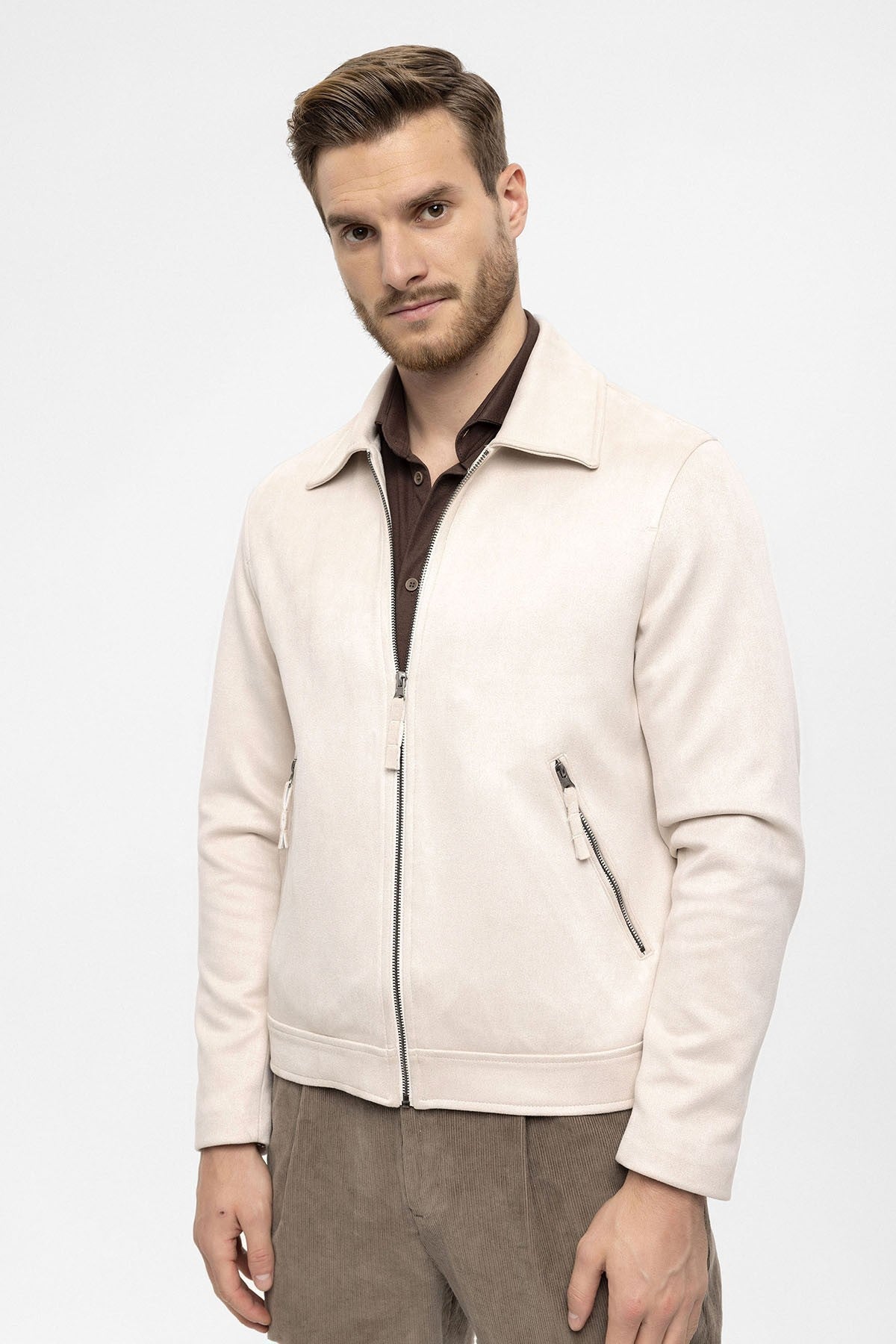 Antioch Zipper Suede Men's Jacket