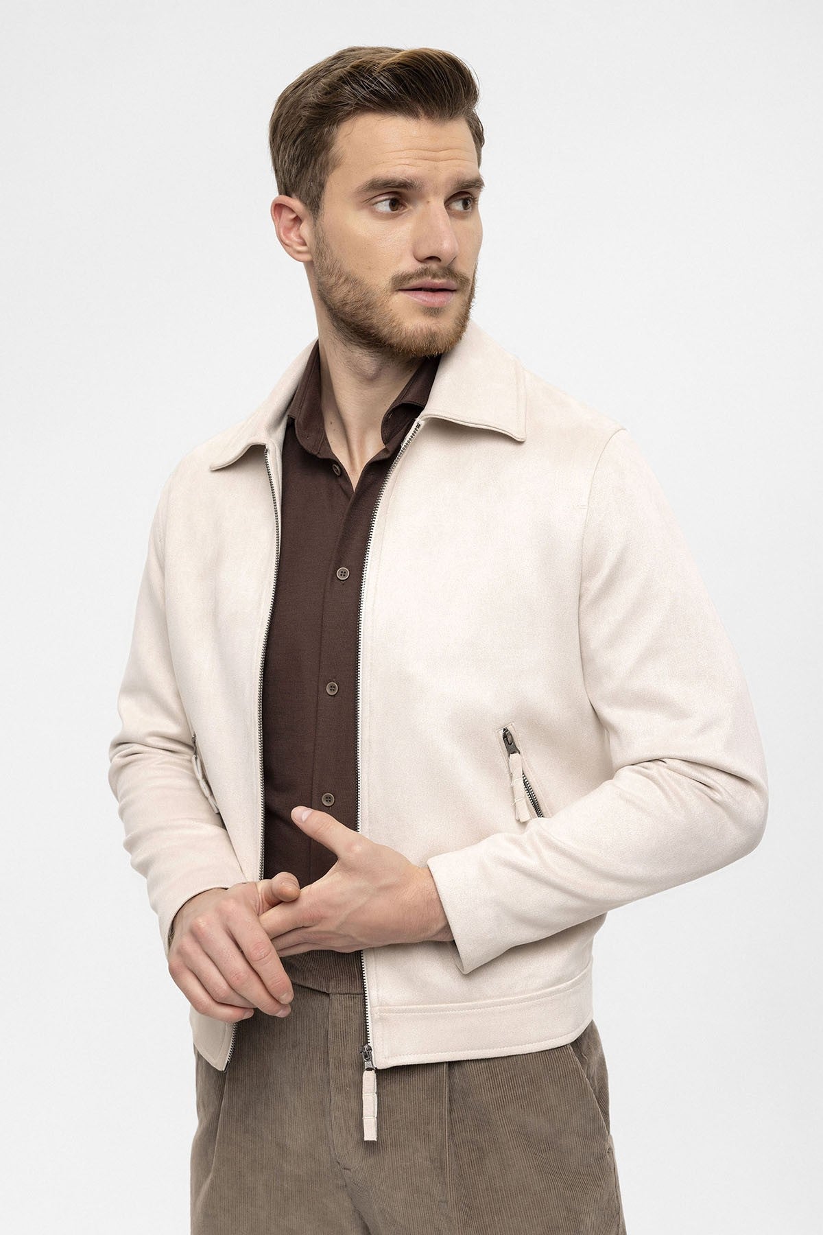 Antioch Zipper Suede Men's Jacket