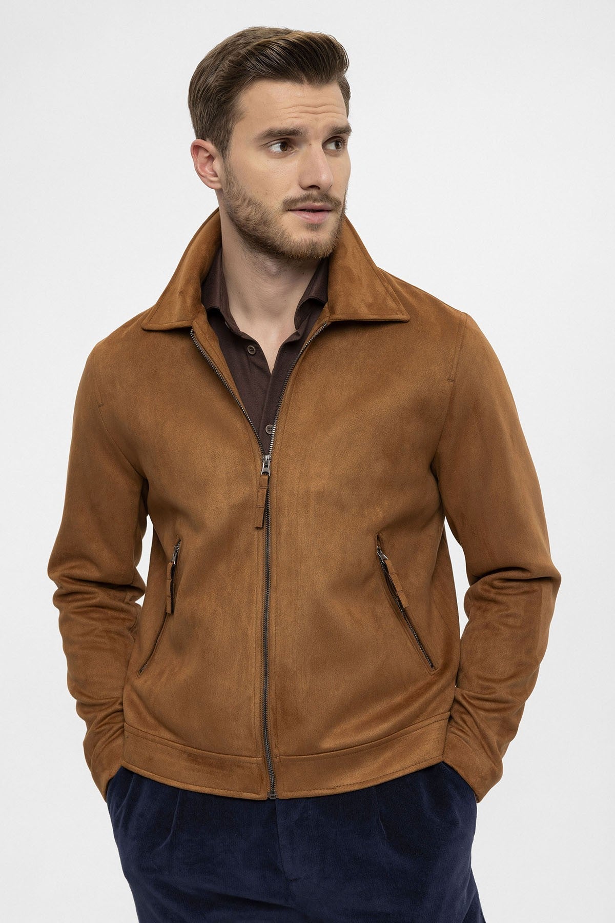 Antioch Zipper Suede Men's Jacket