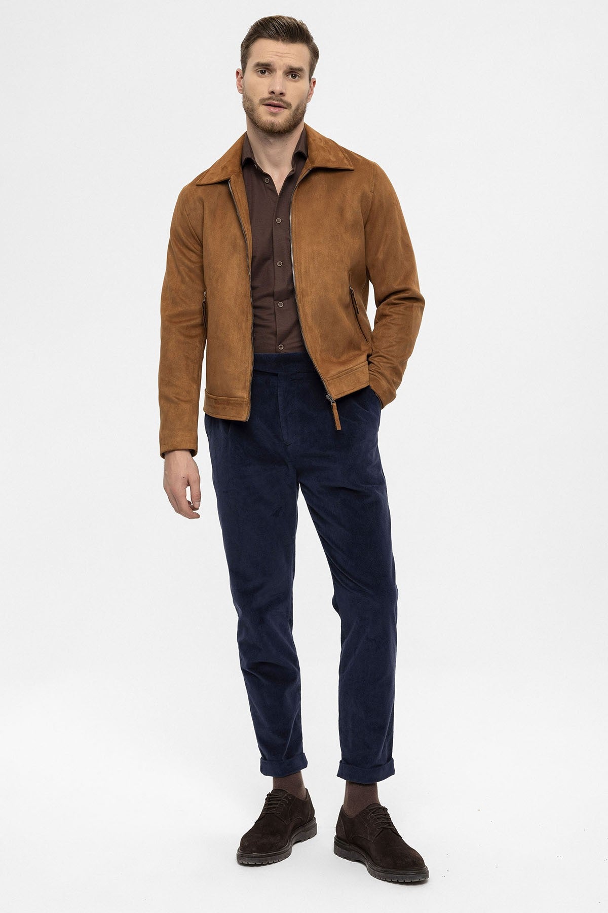 Antioch Zipper Suede Men's Jacket