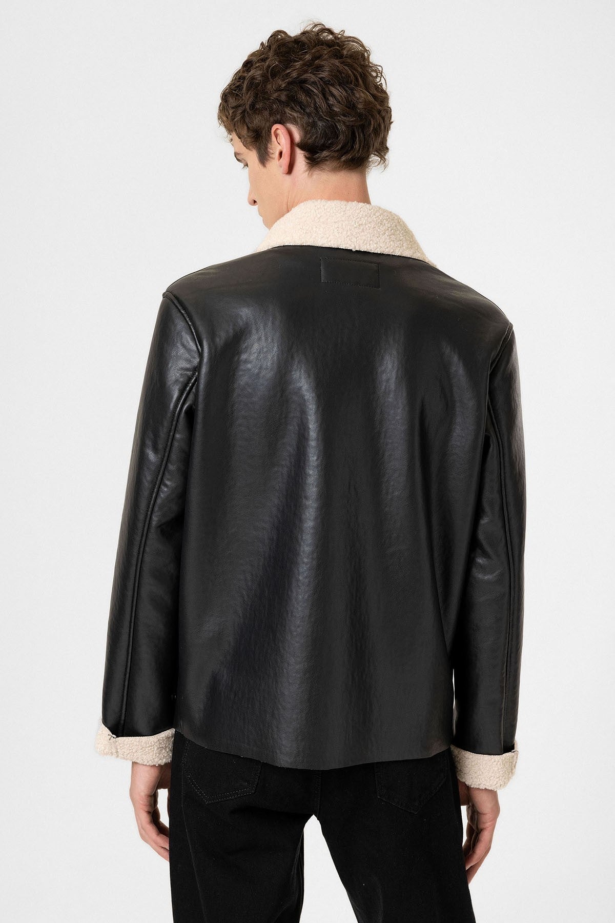 Antioch Astar Detailed Faux Leather Men's Jacket