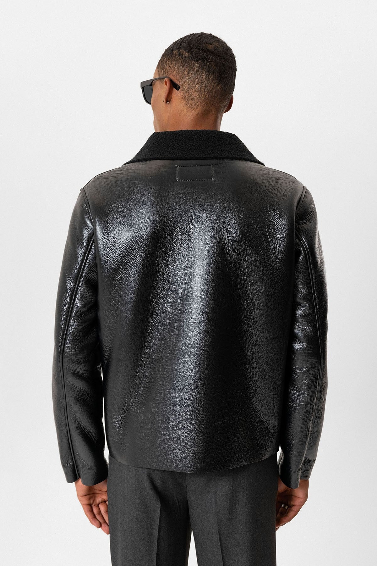 Antioch Astar Detailed Faux Leather Men's Jacket