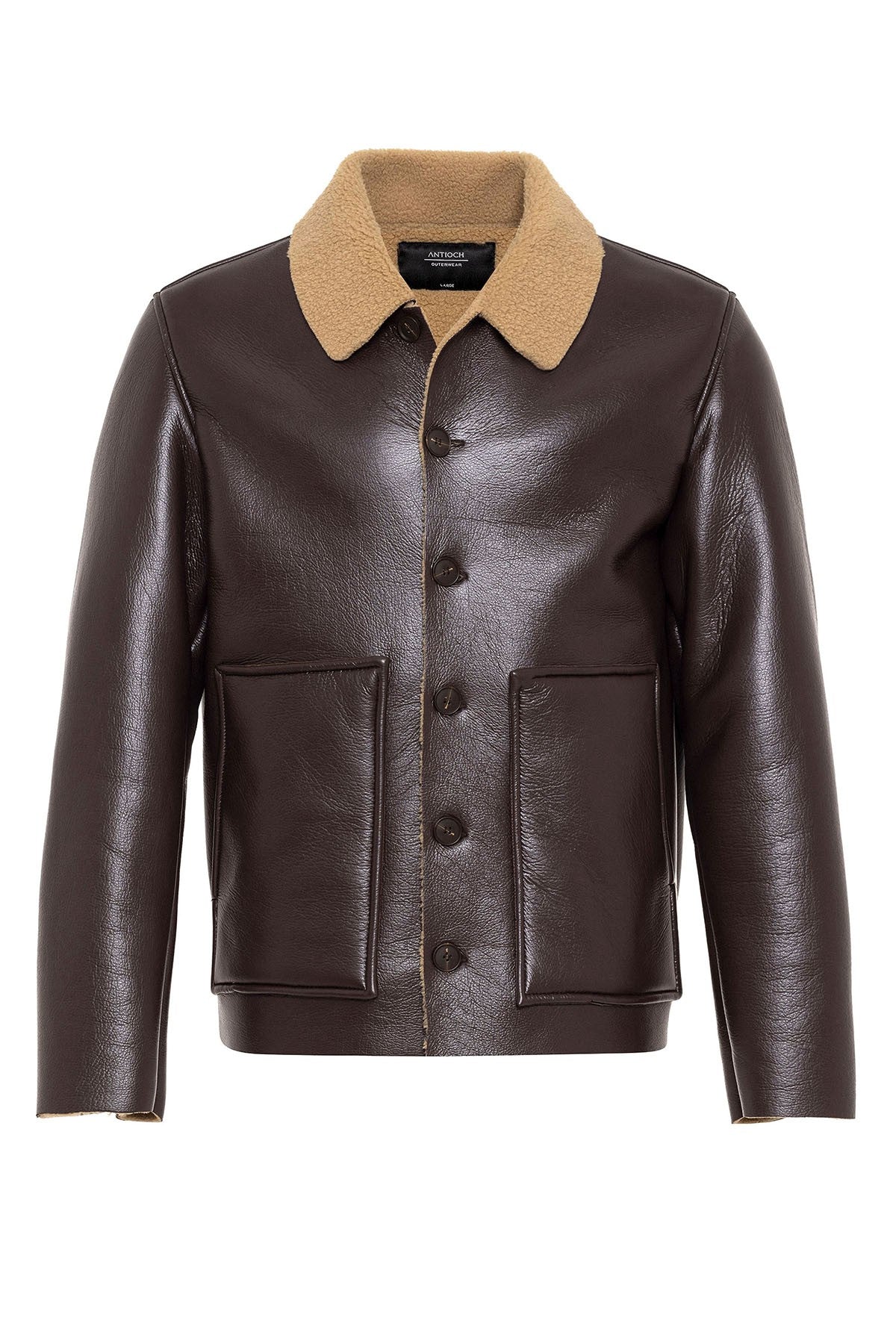 Antioch Astar Detailed Faux Leather Men's Jacket