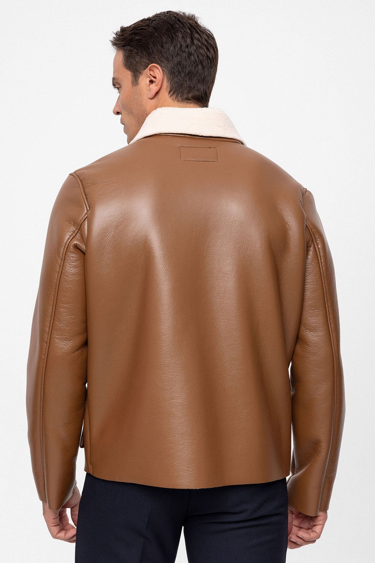 Antioch Astar Detailed Faux Leather Men's Jacket
