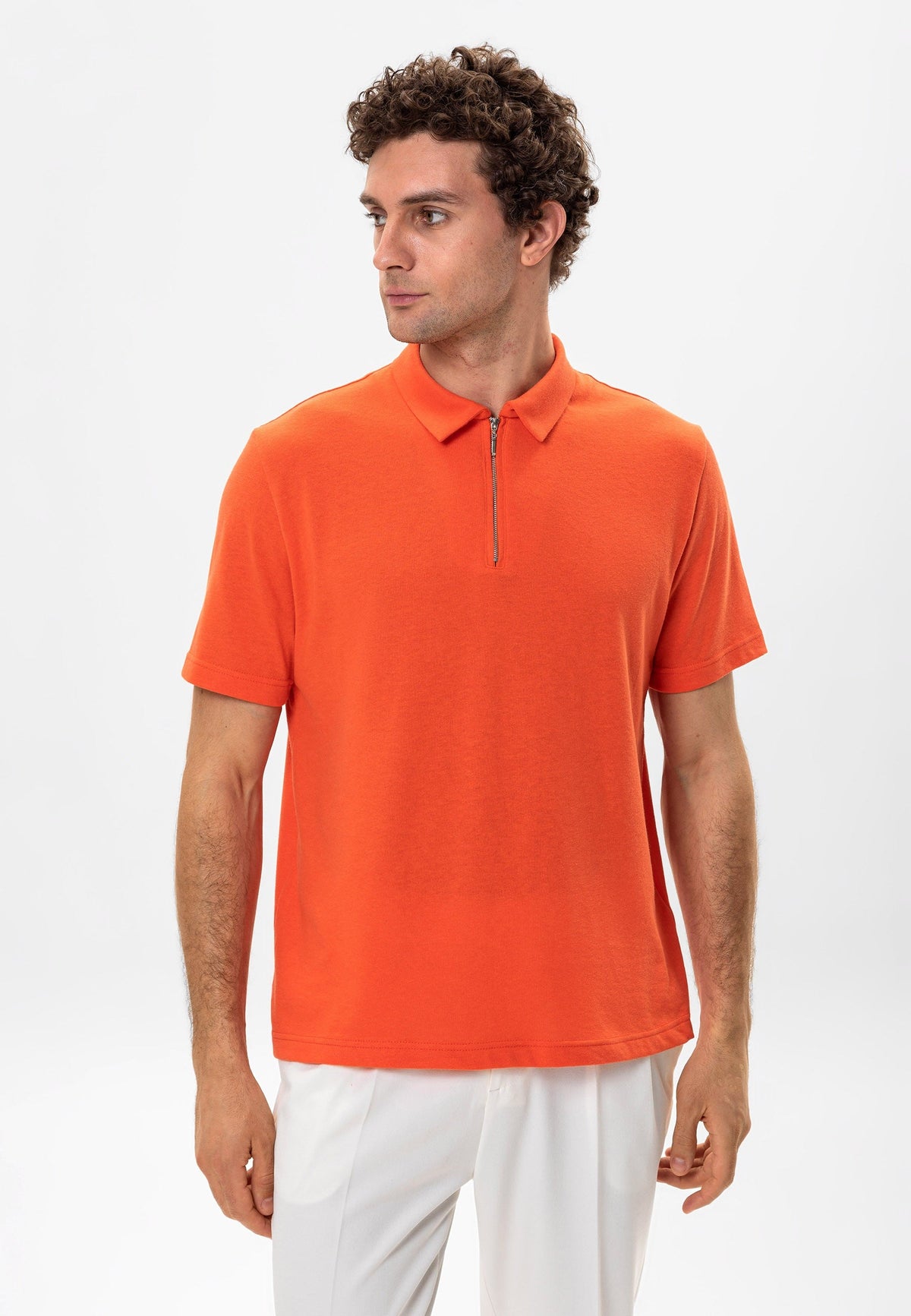 Antioch Polo-Neck Zipper Men's T-Shirt