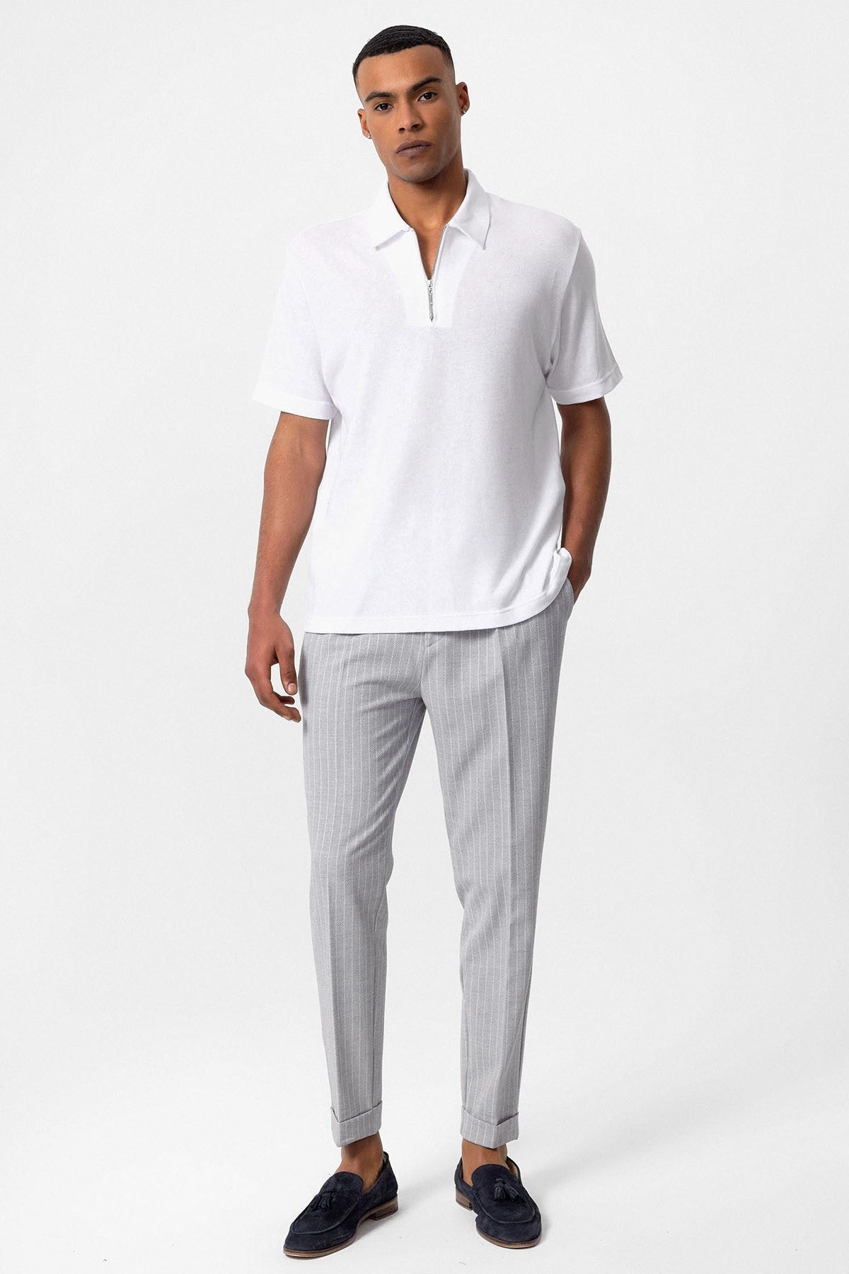 Antioch Polo-Neck Zipper Men's T-Shirt