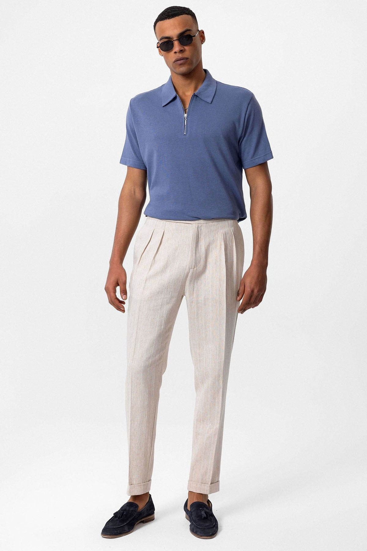 Antioch Polo-Neck Zipper Men's T-Shirt