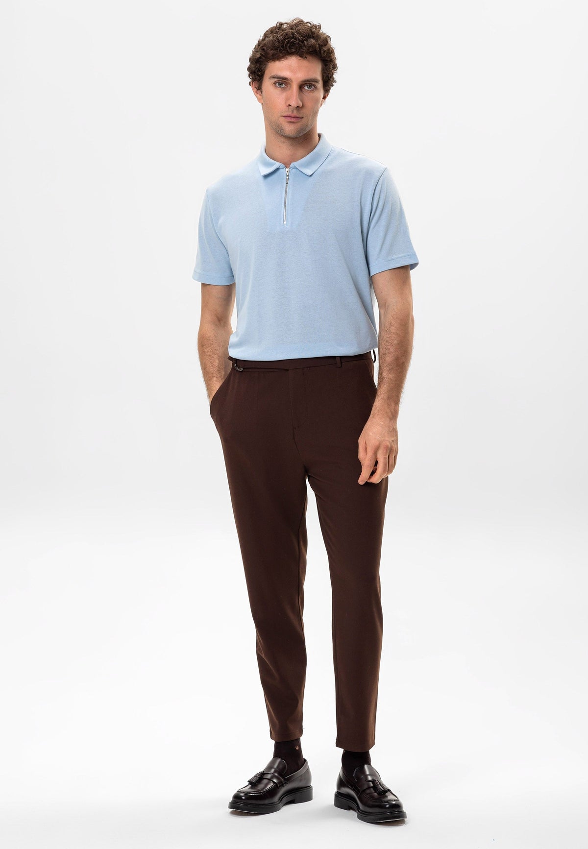 Antioch Polo-Neck Zipper Men's T-Shirt