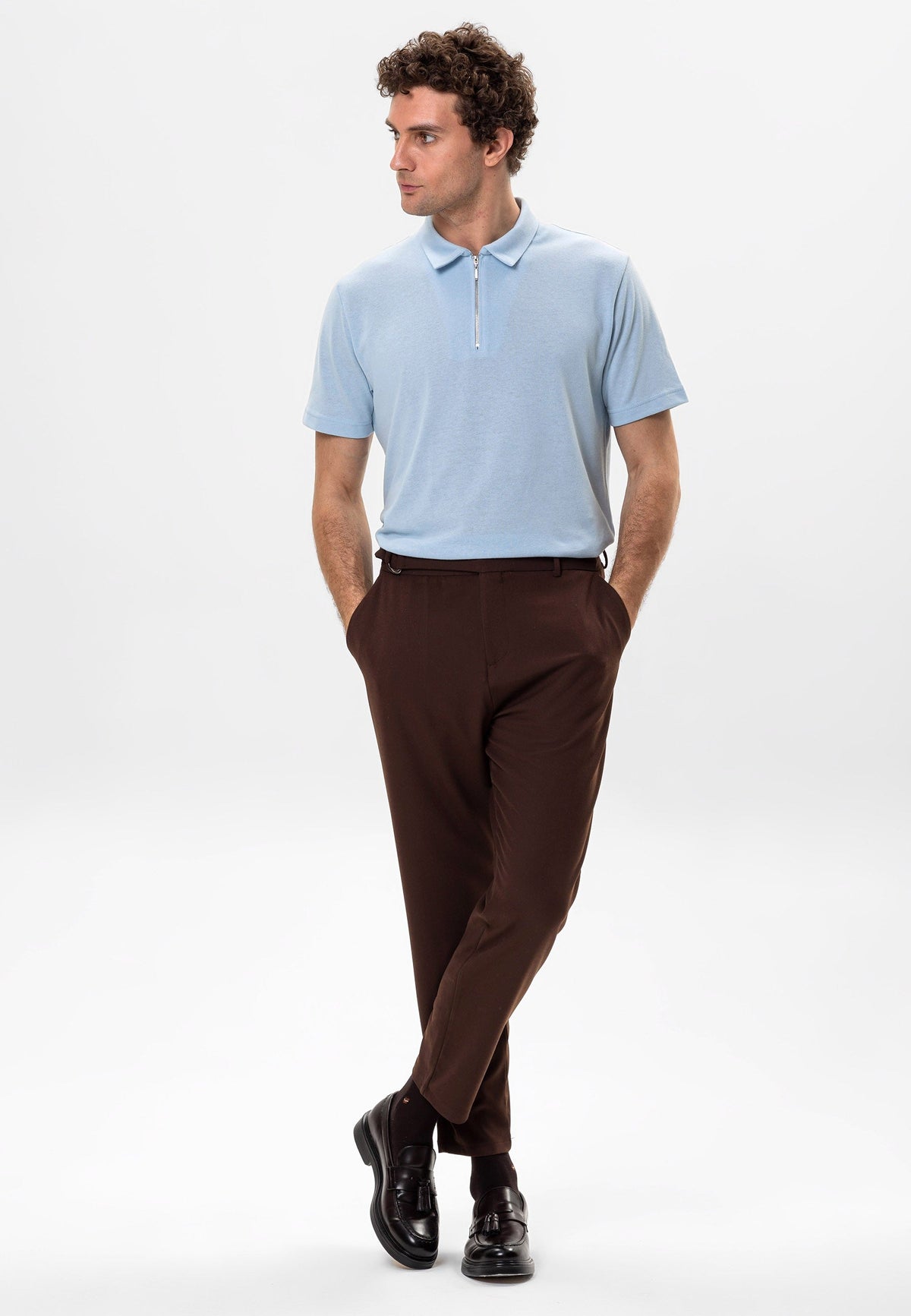 Antioch Polo-Neck Zipper Men's T-Shirt