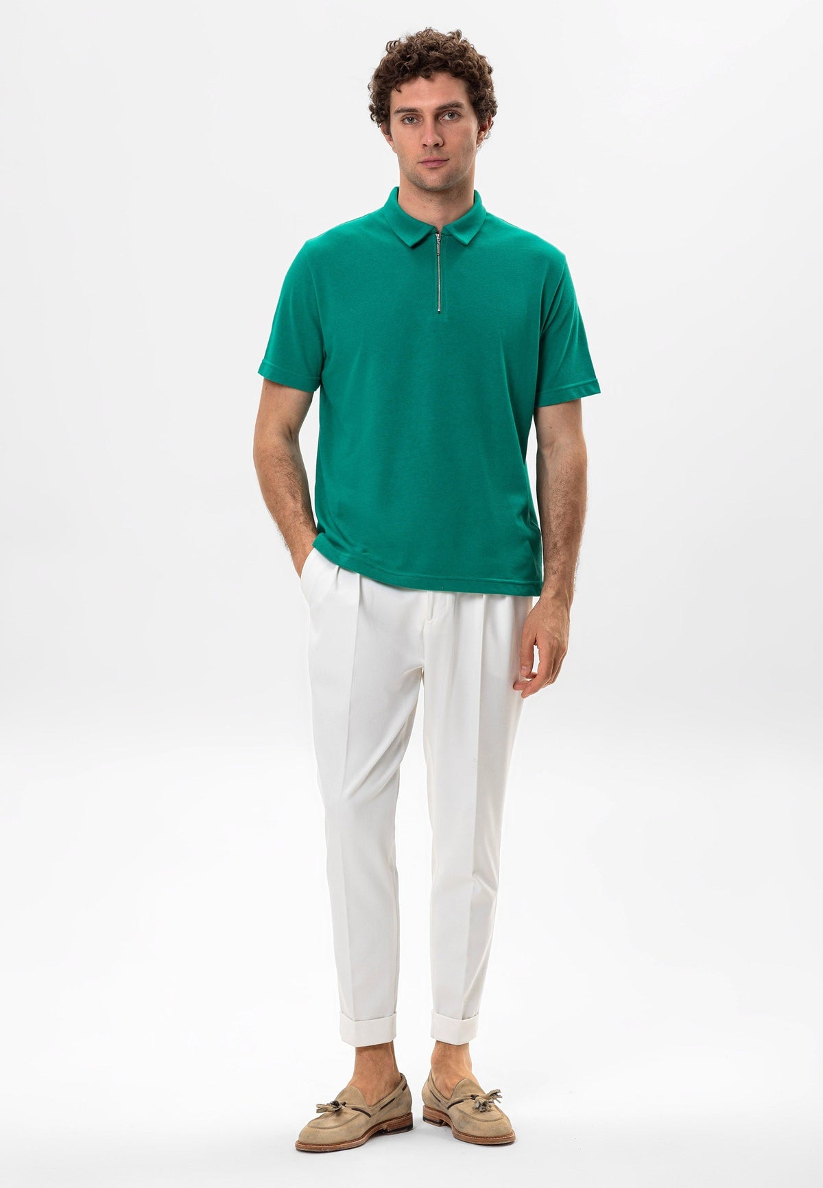 Antioch Polo-Neck Zipper Men's T-Shirt