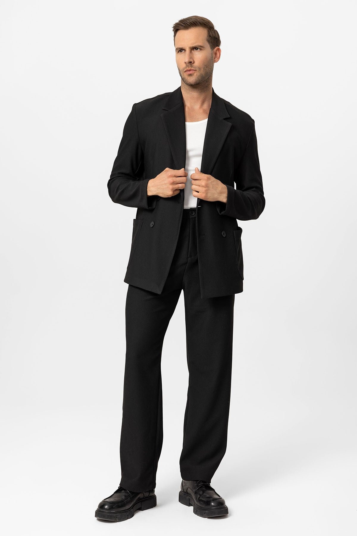 Antioch Cross-Over Collar Relaxed-Fit Men's Suit