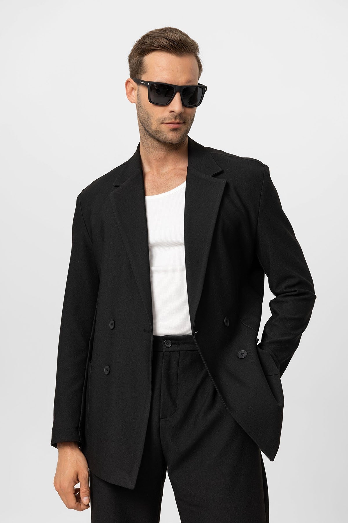 Antioch Cross-Over Collar Relaxed-Fit Men's Suit