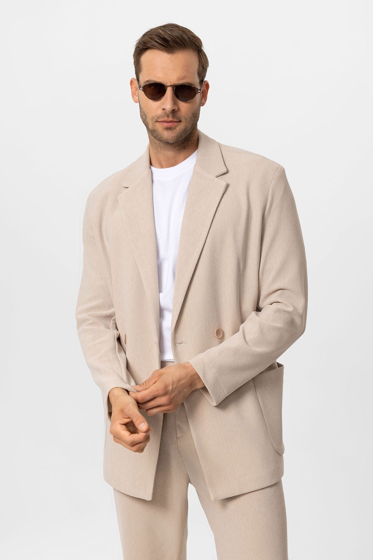Antioch Cross-Over Collar Relaxed-Fit Men's Suit