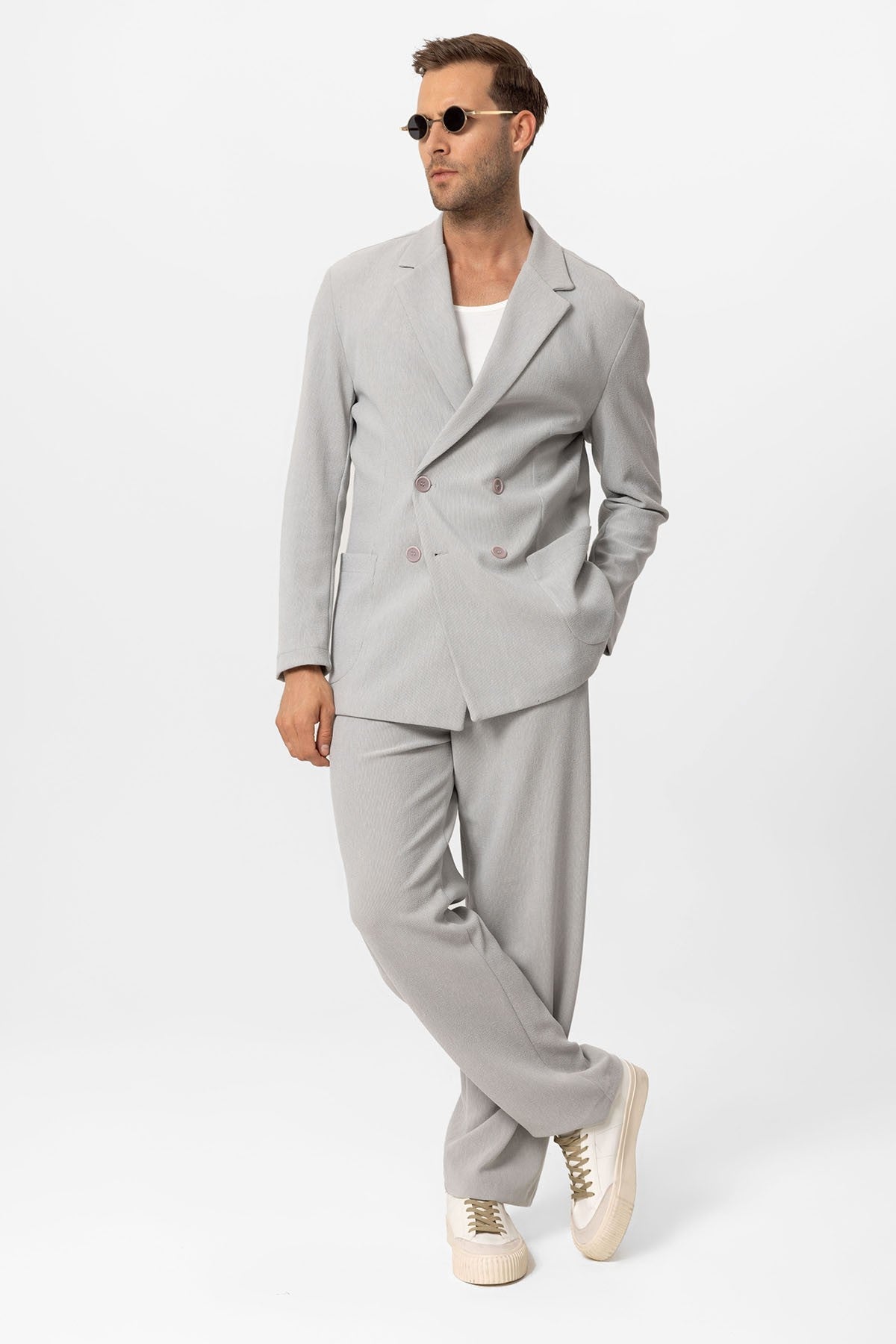 Antioch Cross-Over Collar Relaxed-Fit Men's Suit
