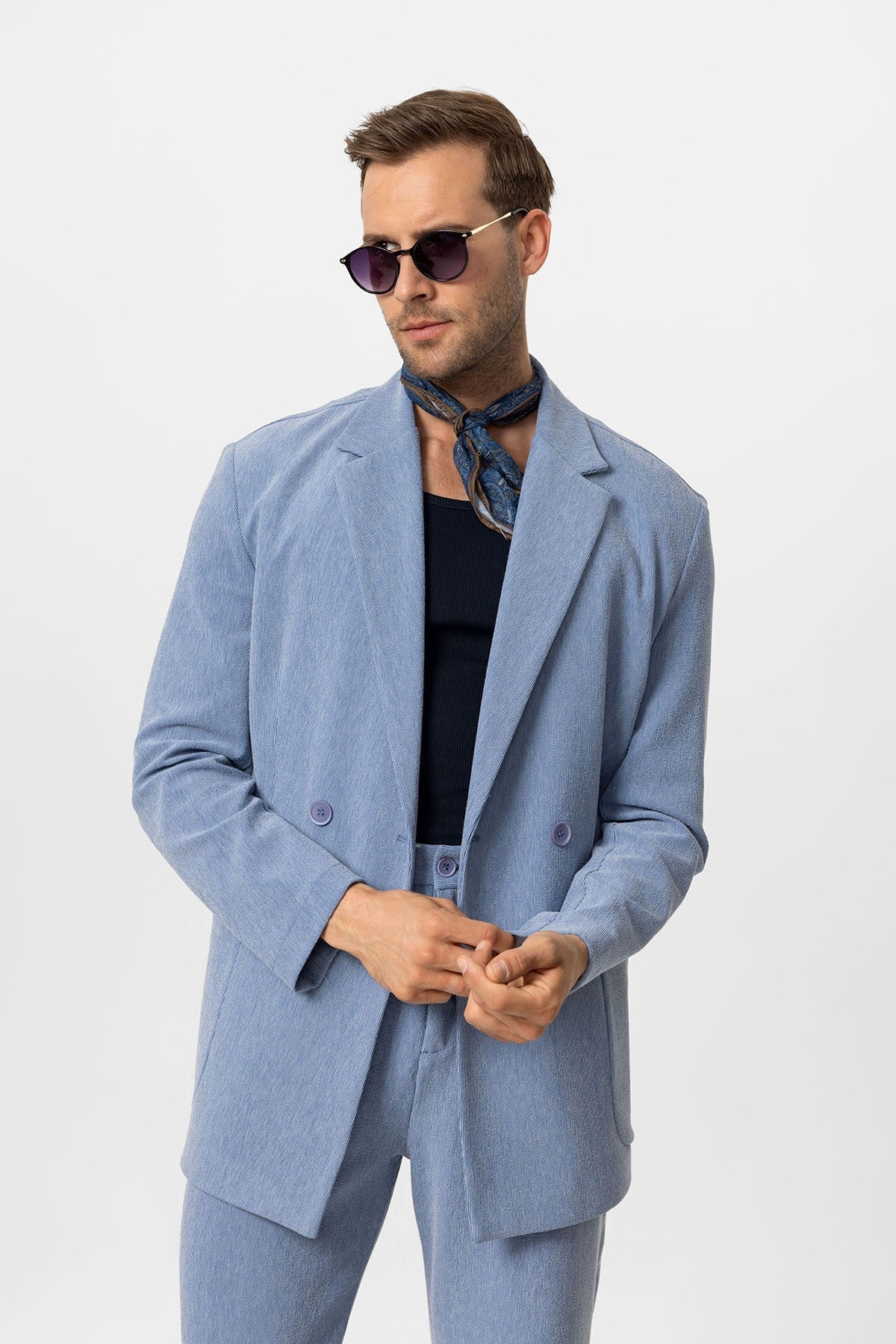Antioch Cross-Over Collar Relaxed-Fit Men's Suit