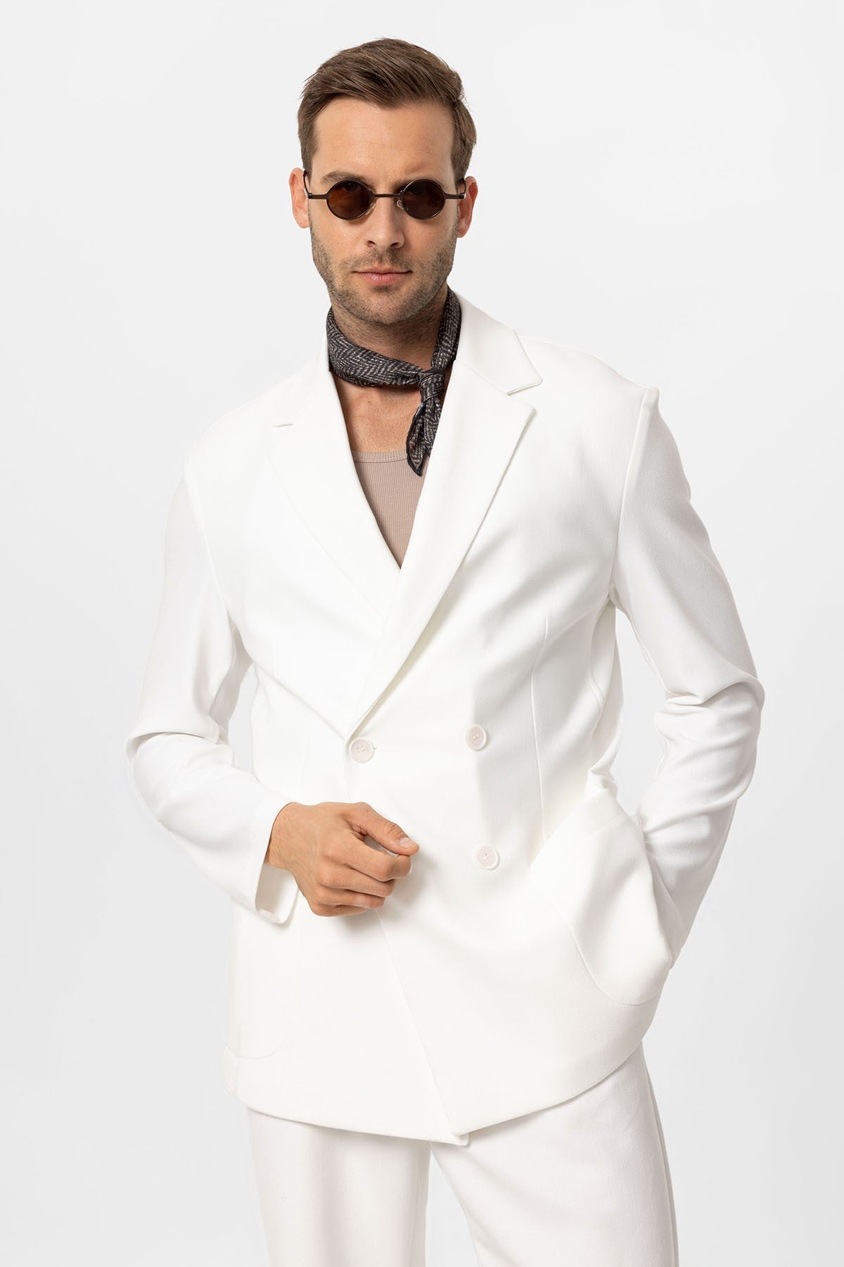 Antioch Cross-Over Collar Relaxed-Fit Men's Suit