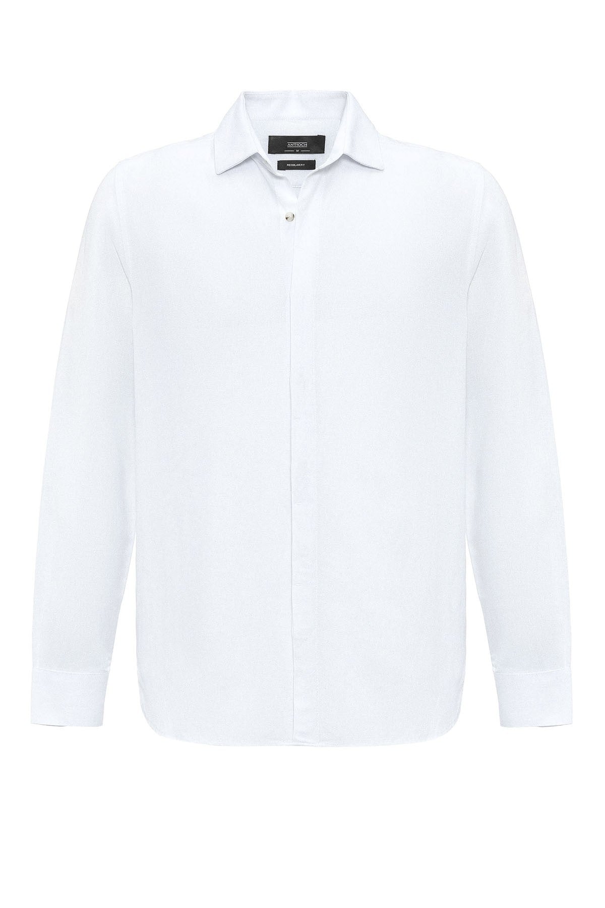 Antioch Hidden-Button Linen-Blend Men's Shirt