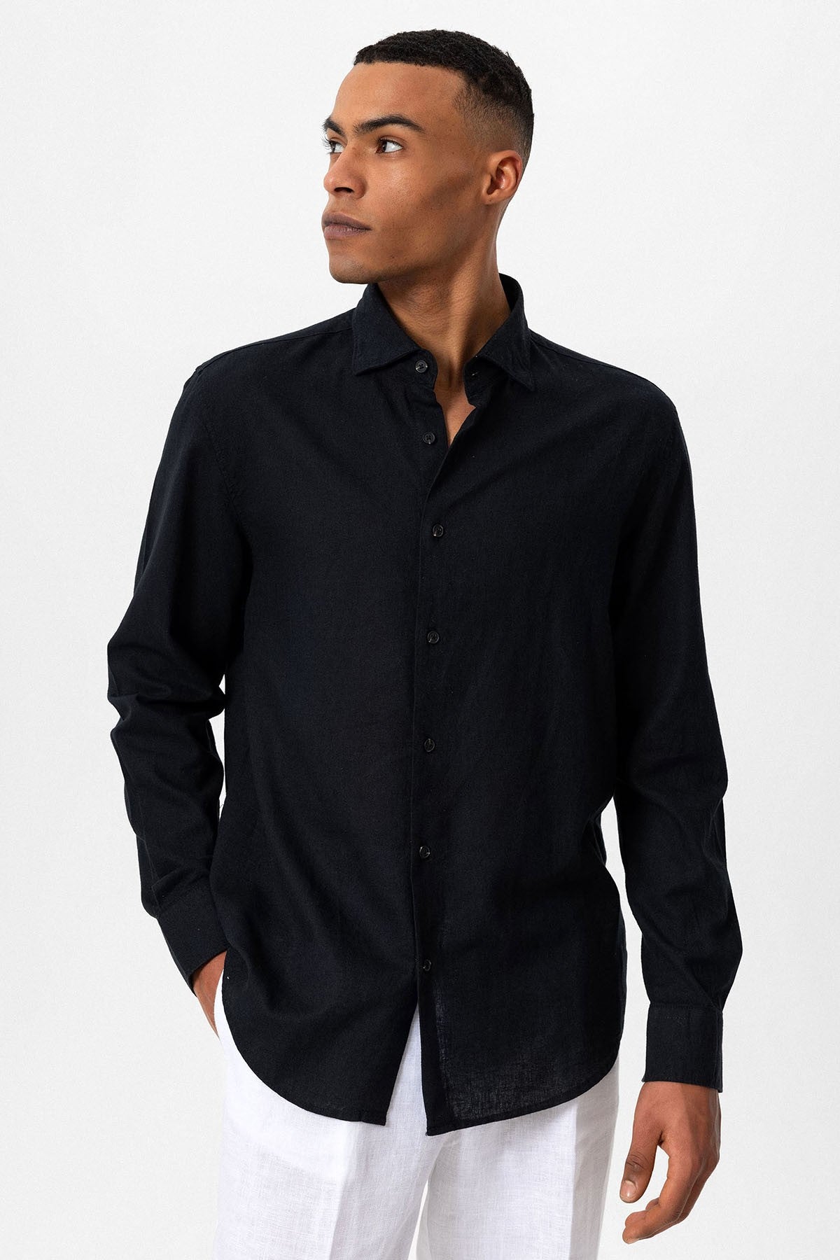 Men's Linen-Blend Shirt
