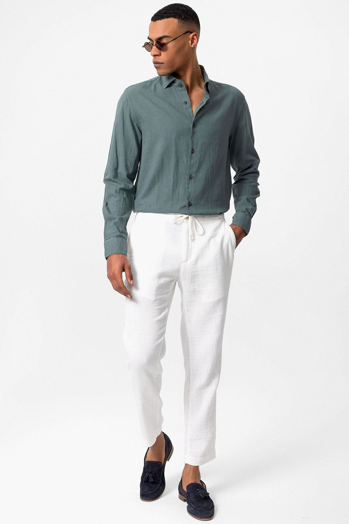 Men's Linen-Blend Shirt